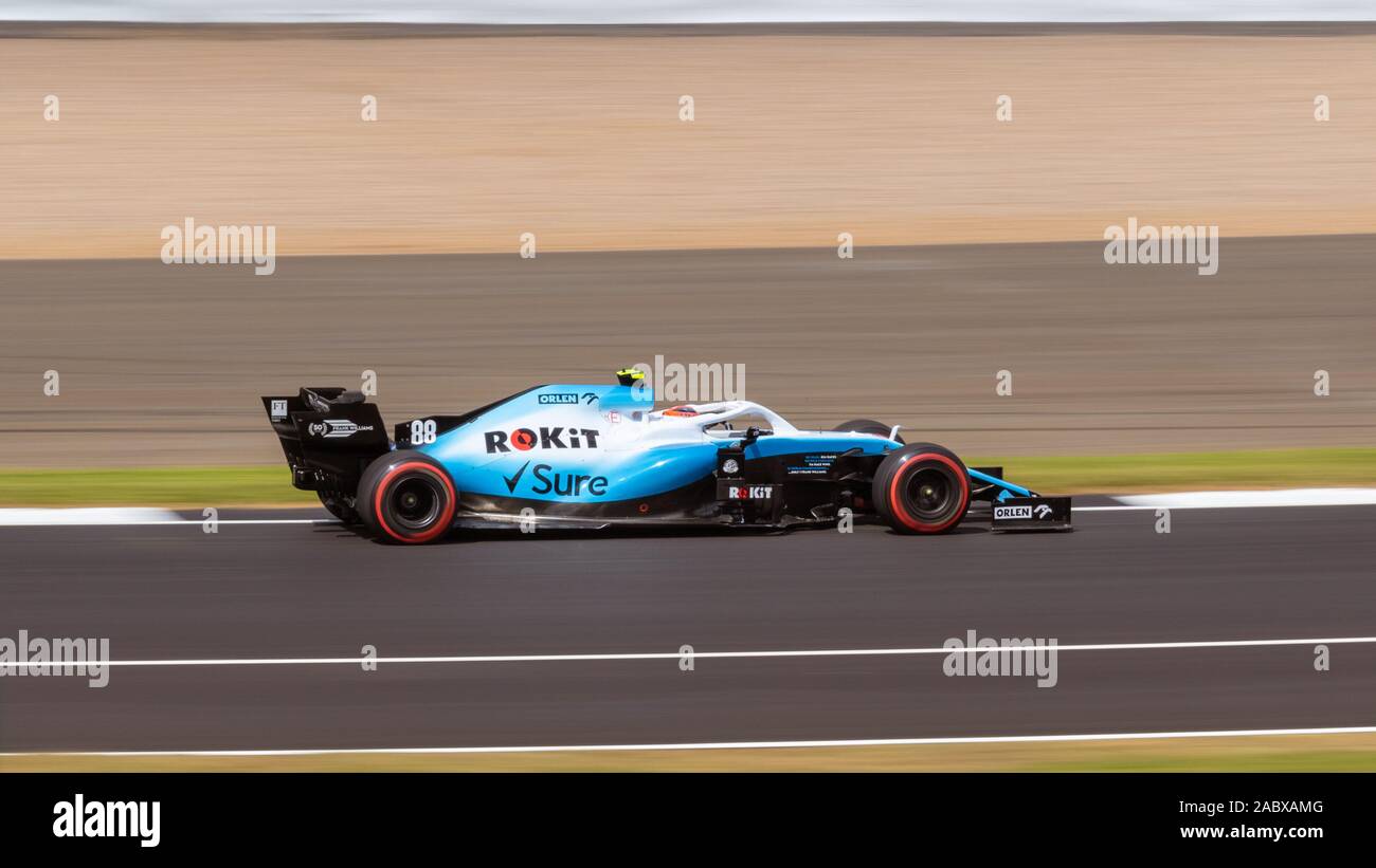 Robert Kubica sur la voie dans la Williams FW41, vendredi pratique, Grand Prix de Grande-Bretagne, Silverstone 2019 Banque D'Images
