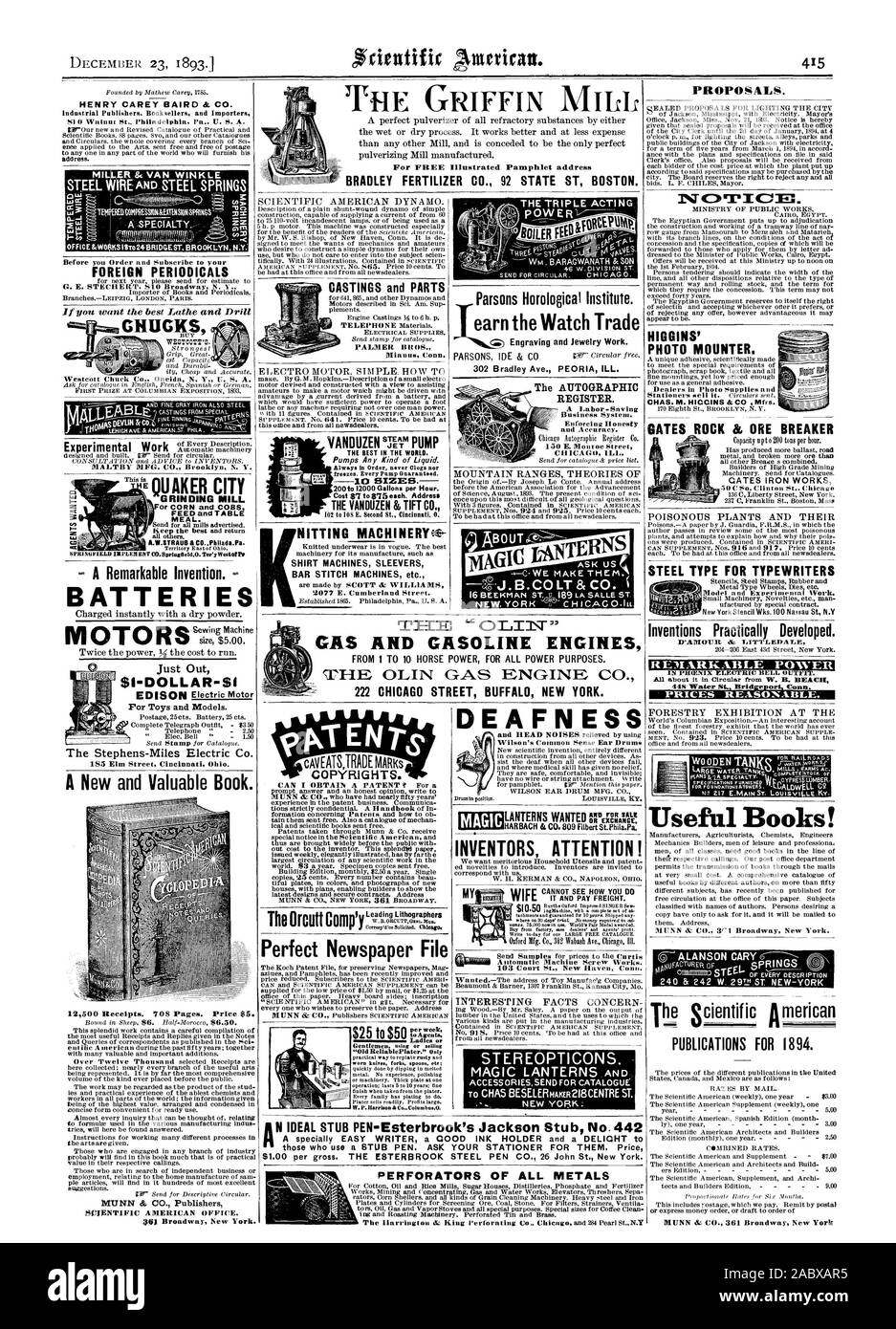 Le GRIFFIN MILL gratuitement la brochure illustrée HENRY CAREY adresse BAIRD & CO. MANDRINS, SCIENTIFIC AMERICAN OFFICE LES MEILLEURS AU MONDE. Tout type de pompes à liquide. se fige. Chaque garantie de la pompe. 10 BIZMS. 200d1200010d'allons par heure. Le VAN DOUZAINE & TIFT CO. SHIRT BAR MACHINES SUREMBALLEUSES MULTIPACK POUR MACHINES DE COUTURE etc. Fichier journal parfait NERY Parsons Horological Institute. Gravure et bijoux. 302, avenue Bradley PEORIA MALADE. Propositions. l'orrICM:TC. HIGGINS MOUNTER PHOTO. CHAS. M. HIGGINS &CO les RMF. Plantes toxiques ET LEUR TYPE D'ACIER POUR MACHINES À ÉCRIRE, modèle et le travail expérimental. Univers Inventions Banque D'Images