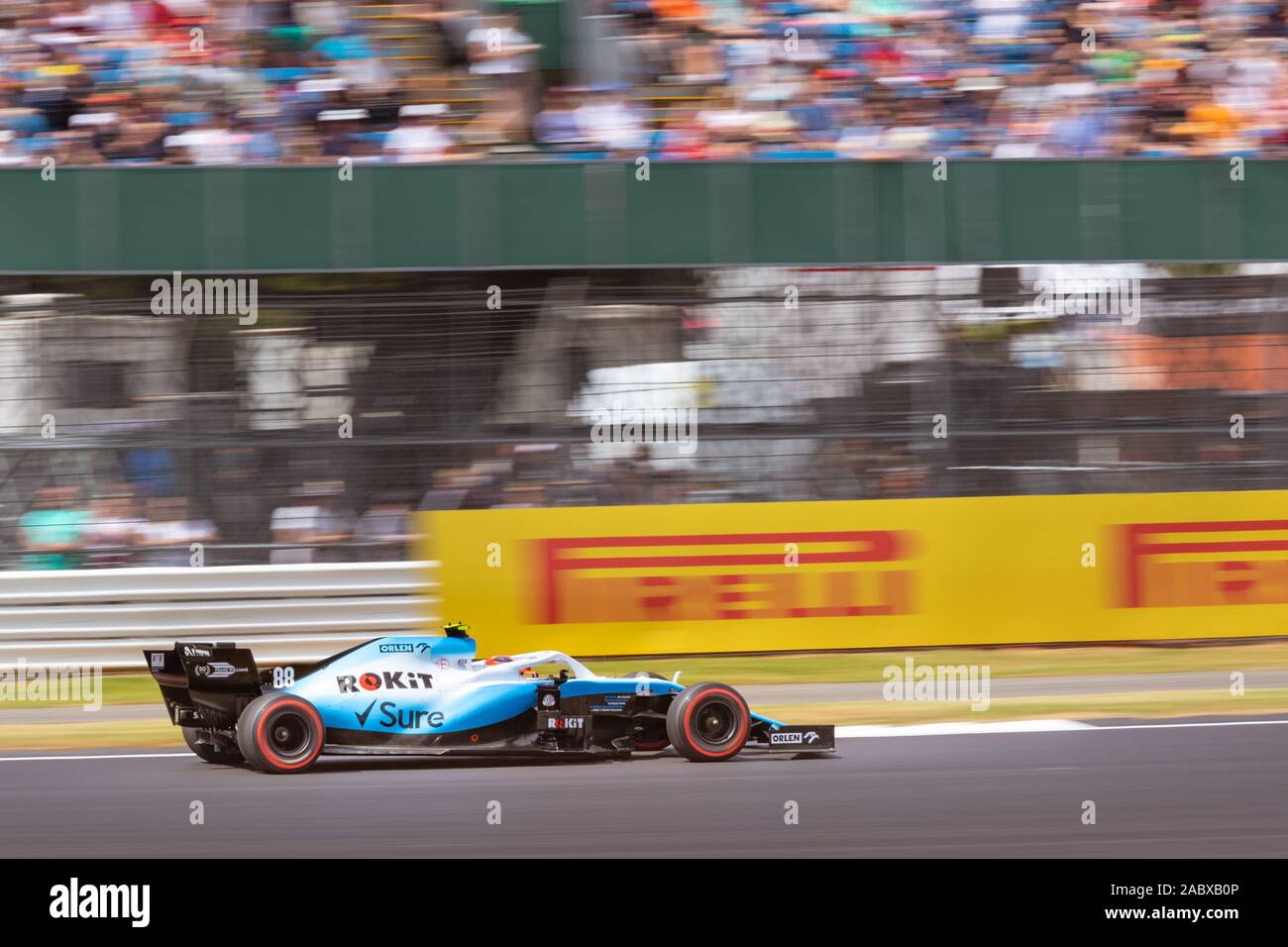 Robert Kubica sur la voie dans la Williams FW41, vendredi pratique, Grand Prix de Grande-Bretagne, Silverstone 2019 Banque D'Images