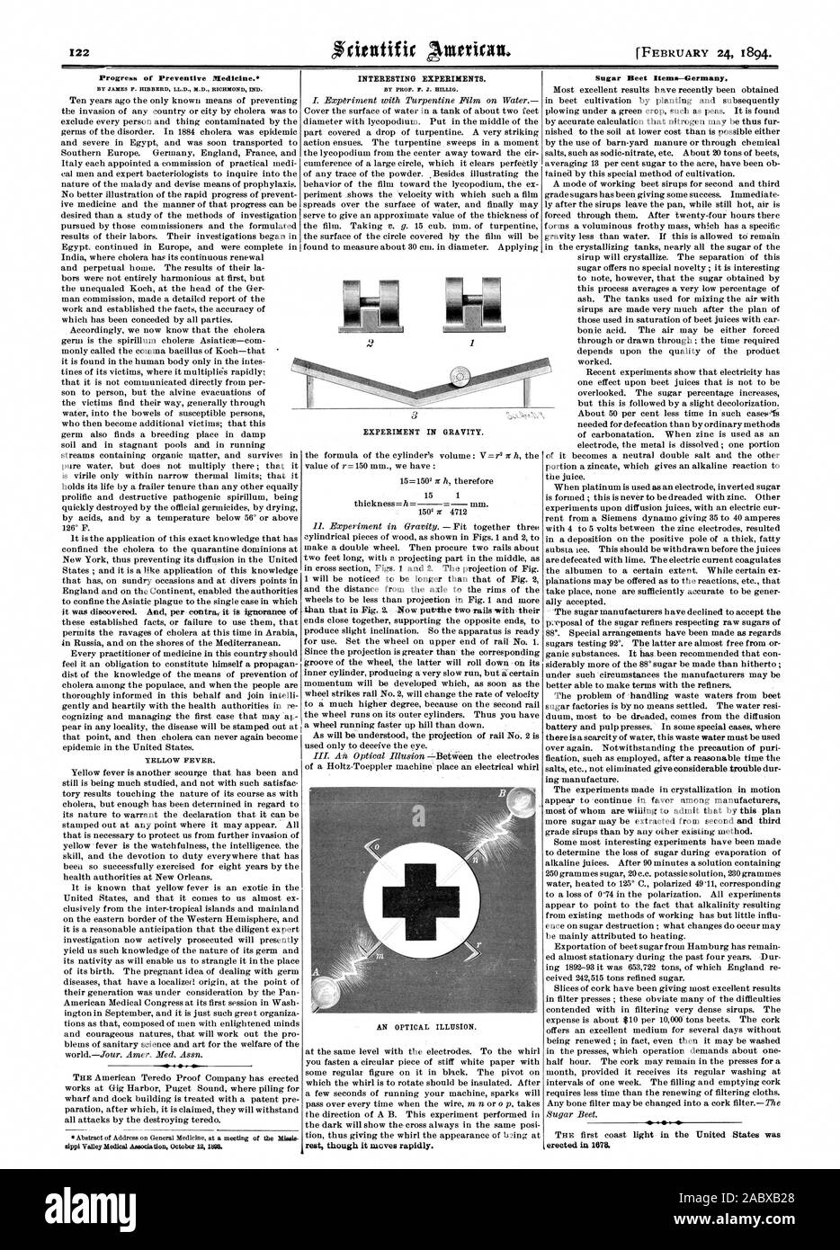 Les progrès de la médecine préventive. La fièvre jaune. sippi Valley Medical Association le 12 octobre 193. Des expériences intéressantes. Une illusion d'optique. Les éléments de la betterave à sucre-Allemagne, Scientific American, 1894-02-24 Banque D'Images Les progrès de la médecine préventive. La fièvre jaune. sippi Valley Medical Association le 12 octobre 193. Des expériences intéressantes. Une illusion d'optique. Les éléments de la betterave à sucre-Allemagne, Scientific American, 1894-02-24 Banque D'Images
