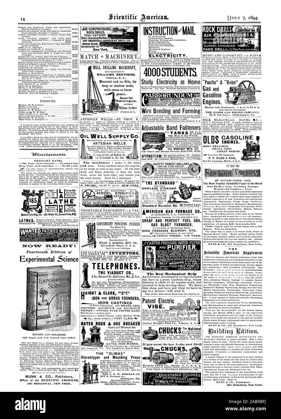 Les sciences expérimentales '4.bverti errtertte9. Les puits artésiens Wiley & RUSSELL MFG. 00. D'un téléphone. Le viaduc CO. 2 S Howard St. Baltimore Md..S.A. Moulages de fonte GATES ROCK & ORE BREAKER CATES IRON WORKS ENSEIGNEMENT O'MAIL DE L'électricité. 4000 Étude de l'étudiant à la maison de l'électricité l'WINSHIP MFG. CO. La meilleure aide mécanique électrique Brevet VICE. Les moteurs à essence 53 N. La 7e Rue. Philadelphia'. Pa MOTEURS. Plus fiable P. F. 8 ans( FILS ':COMPRESSEURS AIR Pierre Channelinghlachines ROCK DRILLS. 25 CORTLANDT ST. New York. Correspondent à des machines. WILLIAMS BROTHERS ITHACA N. Y. et montés sur des filons-couches de profondeur ou Banque D'Images
