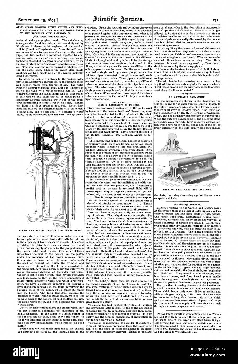 ALLIS SEPTEMBRE PLACE ! Système de graissage des moteurs ET APPAREILS ÉLECTRIQUES DANS LE JOURNAL DE FILIALES D'ALIMENTATION DE L'EST MAISON DE LA VILLE DE BROOKLYN RAILROAD CO. II 4 plus grand que d'ordinaire, le croit. Pensez à la grande AUTOMATIQUEMENT UN JOINT DE RAIL : PERKINS' JOINT DE RAIL ET L'ÉCROU DE BLOCAGE. Un nuals la floraison. I et l'autre à Waterloo Station., Scientific American, 94-09-15 Banque D'Images