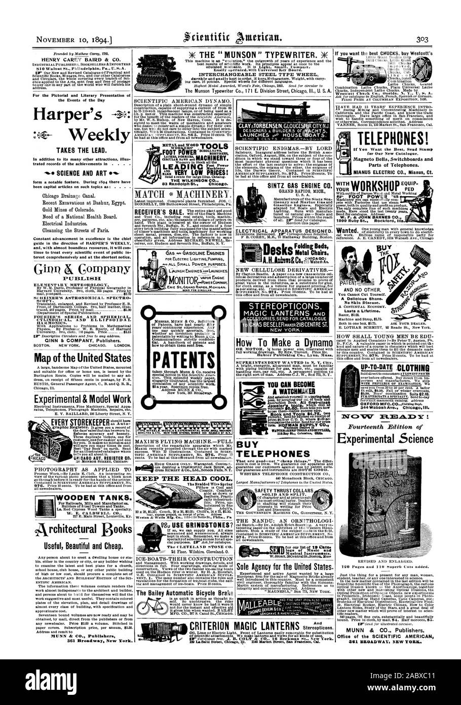 Roue de TYPE INTERCHANGEABLES EN ACIER HENRY CAREY BAIRD & CO. Pour la présentation d'Œuvres littéraires et picturales les événements de la journée le Harper's Weekly prend la tête. En plus de ses nombreuses autres attractions illus tré records des réalisations dans le . . . . ' La SCIENCE ET L'ART forment une caractéristique remarquable. Au cours de 1894 il y a eu des articles sur des sujets tels que l'avancement constant dans l'excellence est le chef des guides dans la direction de HARPER'S WEEKLY et avec presque sans limite des ressources qu'il continuera à traiter chaque événement scientifique d'intérêt public de façon globale et à l'avis plus court Banque D'Images