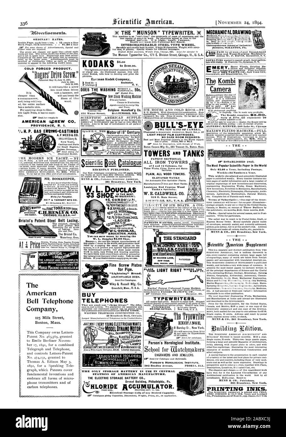 Le brevet de Bristol de laçage en acier. Projet de LA PLUS GRANDE ET LA PLUS COMPLÈTE D'Eastman Kodak Company Bolgiano'Manufaot g Co. BULL'S-EYE FILM ANTI LICHT CARTOUCHES. Pas besoin d'une chambre noire. Les graveurs et les bijoutiers. 302 avenue Bradley PEORIA MALADE. T H E Caméra VP' créé en 1845. Document scientifique les plus populaires dans le monde d'encre. Forcé à froid produit. AMERICAN SCREW CO. PROVIDENCE R. I. publié récemment. 361 Broadway New York. 5. CORDOVAN VEAU FRANÇAIS&EMAILLÉ. - W L DOUGLASI TH' moteur de la 19e siècle ACHETER Téléphones ELECTRO PLATJNG Parson's Horological Institute. Les machines à écrire. L'ÉCHANGE D'UN Banque D'Images