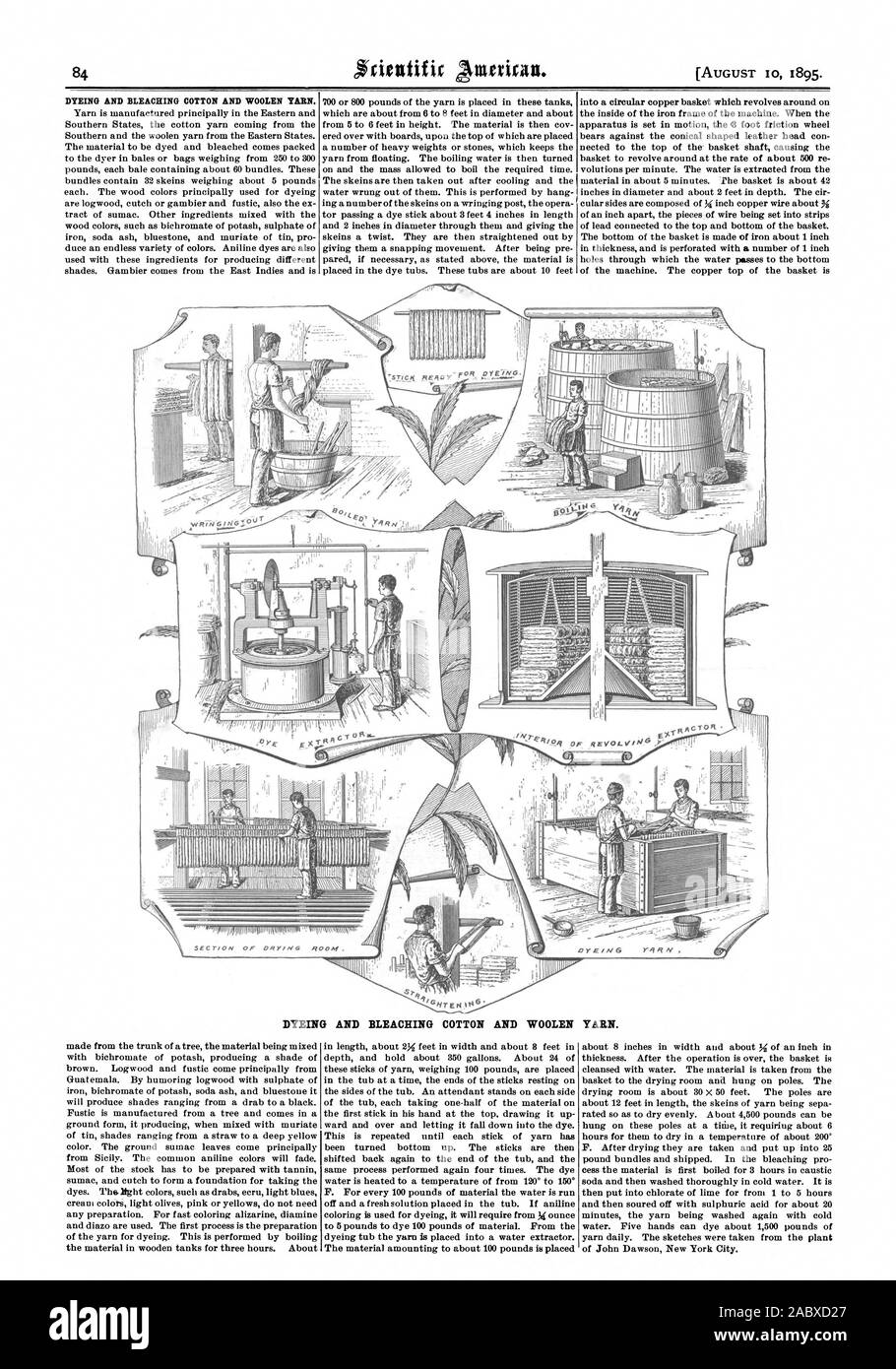 La teinture ET LE BLANCHIMENT DU COTON ET FILS DE LAINE. La teinture ET LE BLANCHIMENT DU COTON ET FILS DE LAINE. s goonf ARTICLE DE .DRNG., Scientific American, 1895-08-10 Banque D'Images