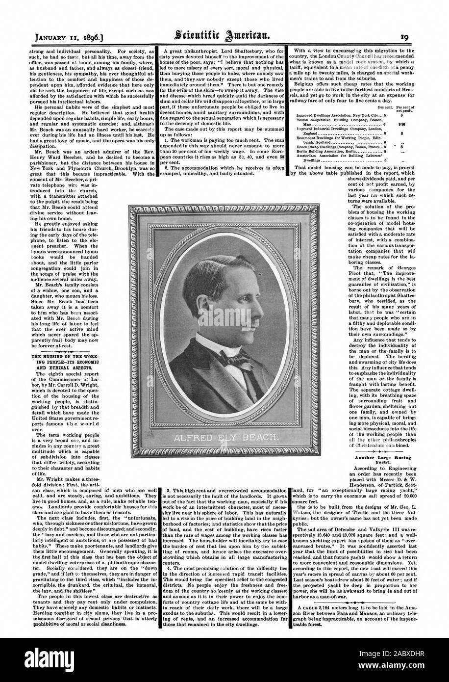 Le BOÎTIER DE L'TRAVAIL PERSONNES-ÉCONOMIQUE ET SES ASPECTS ÉTHIQUES. 8 Un autre grand voilier de course., Scientific American, 1896-01-11 Banque D'Images