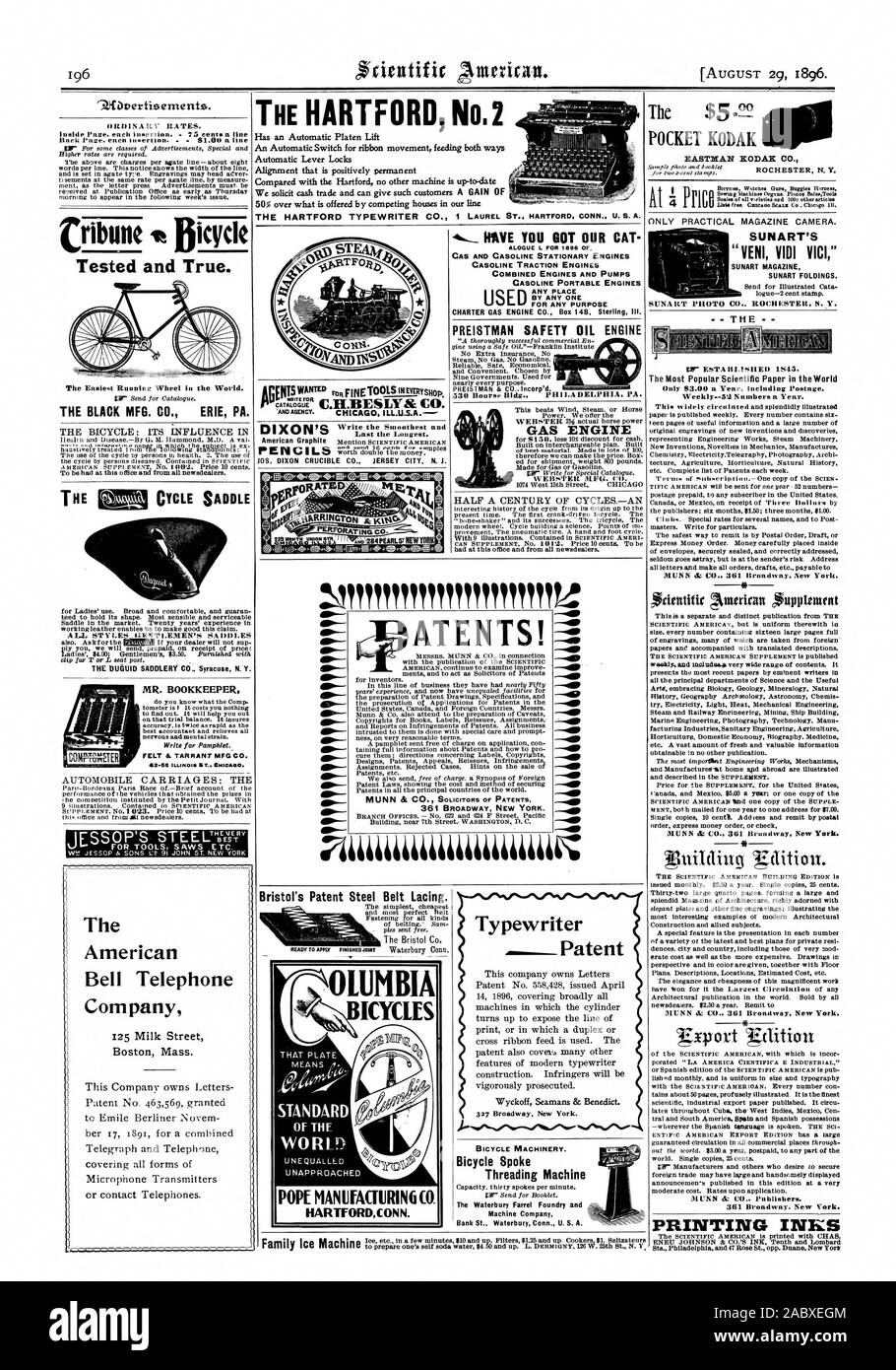 ATENTS ! MUNN & CO. PROCUREURS DE BREVETS 361 BROADWAY NEW YORK. Le brevet de Bristol de laçage en acier. Niveau de la porte !) PAPE(0 Fabrication. N. HARTFORDCON 327 Brevets Typewriter Broadway New York. Location de machines. Location parle machines La Waterbury Farrel et fonderie Machine Company Bank St. Waterbury Connecticut Etats-unis ATION CO stio21340EARLSNEWY 530 Bourse Bldg. Philadelphie, PA. PREISTMAN Dernière huile sécurité la plus longue. OS. Creuset DIXON CO. JERSEY CITY N. J. 9AD NA TAUX DE GLACE. Testé et vrai. -. " : La roue la plus facile dans le monde. La fabrication de noir. CO. ERIE PA. Tous les styles GF Banque D'Images ATENTS ! MUNN & CO. PROCUREURS DE BREVETS 361 BROADWAY NEW YORK. Le brevet de Bristol de laçage en acier. Niveau de la porte !) PAPE(0 Fabrication. N. HARTFORDCON 327 Brevets Typewriter Broadway New York. Location de machines. Location parle machines La Waterbury Farrel et fonderie Machine Company Bank St. Waterbury Connecticut Etats-unis ATION CO stio21340EARLSNEWY 530 Bourse Bldg. Philadelphie, PA. PREISTMAN Dernière huile sécurité la plus longue. OS. Creuset DIXON CO. JERSEY CITY N. J. 9AD NA TAUX DE GLACE. Testé et vrai. -. " : La roue la plus facile dans le monde. La fabrication de noir. CO. ERIE PA. Tous les styles GF Banque D'Images