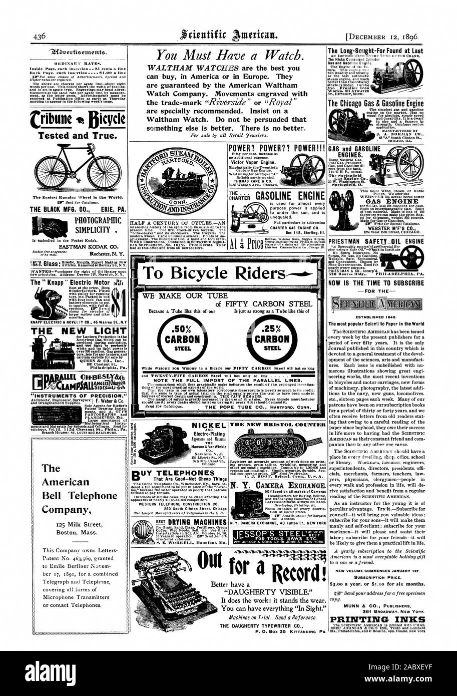 Cribune Location testé et vrai. La fabrication de noir. CO. ERIE PA. Simplicité photographique . S'incarne dans le Pocket Kodak. "D'obtenir des moules Brooke faire de nouveaux experts D'UN DEMI-SIÈCLE DE PUISSANCE CYCLESAN ? Pouvoir ? ? Le pouvoir ! ! ! THOMAS KANE & CO. LE . . . Bateaux moteur d'essence est utilisé pour presque toutes les fins de l'alimentation est appliquée sous le soleil et est inégalée. Moteur à gaz CHARTE CO. fort 148. Sterling. Ill. MOTEUR À GAZ, WEBSTER M'F'G CO. SÉCURITÉ PRIESTMAN  530 Moteur Huile Bourse Bldg. PH I LA DELPHIA. Le Long-Sought-pour trouver enfin le cylindre et Gaz composé Hicks Gaeoline moteur. L'essence et de gaz à Chicago Banque D'Images