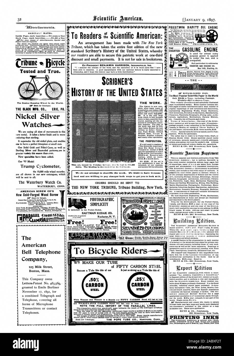 Sécurité MOTEUR HUILE PRIESTMAN Les plus populaires Article scientifique dans le monde d'encre le . . . Moteur à essence de la Charte -- LE SCRIBNER'S HISTORY OF THE UNITED STATES LE TRAVAIL. La proposition. . L'INED et sont disposés à payer des frais dans les deux sens pour vous obliger à le regarder. Les commandes DOIVENT ÊTRE ENVOYÉES T LE NEW YORK TRIBUNE Tribune Building New York. Simplicité PHOTOGRAPHIQUE EASTMAN KODAK CO. Rochester N. Y. gratuitement ! Gratuit ! Prim . s iNsPfcTIoIis 00.0.0 °ROUGH à vélo-, Scientific American, 1897-01-09 Banque D'Images