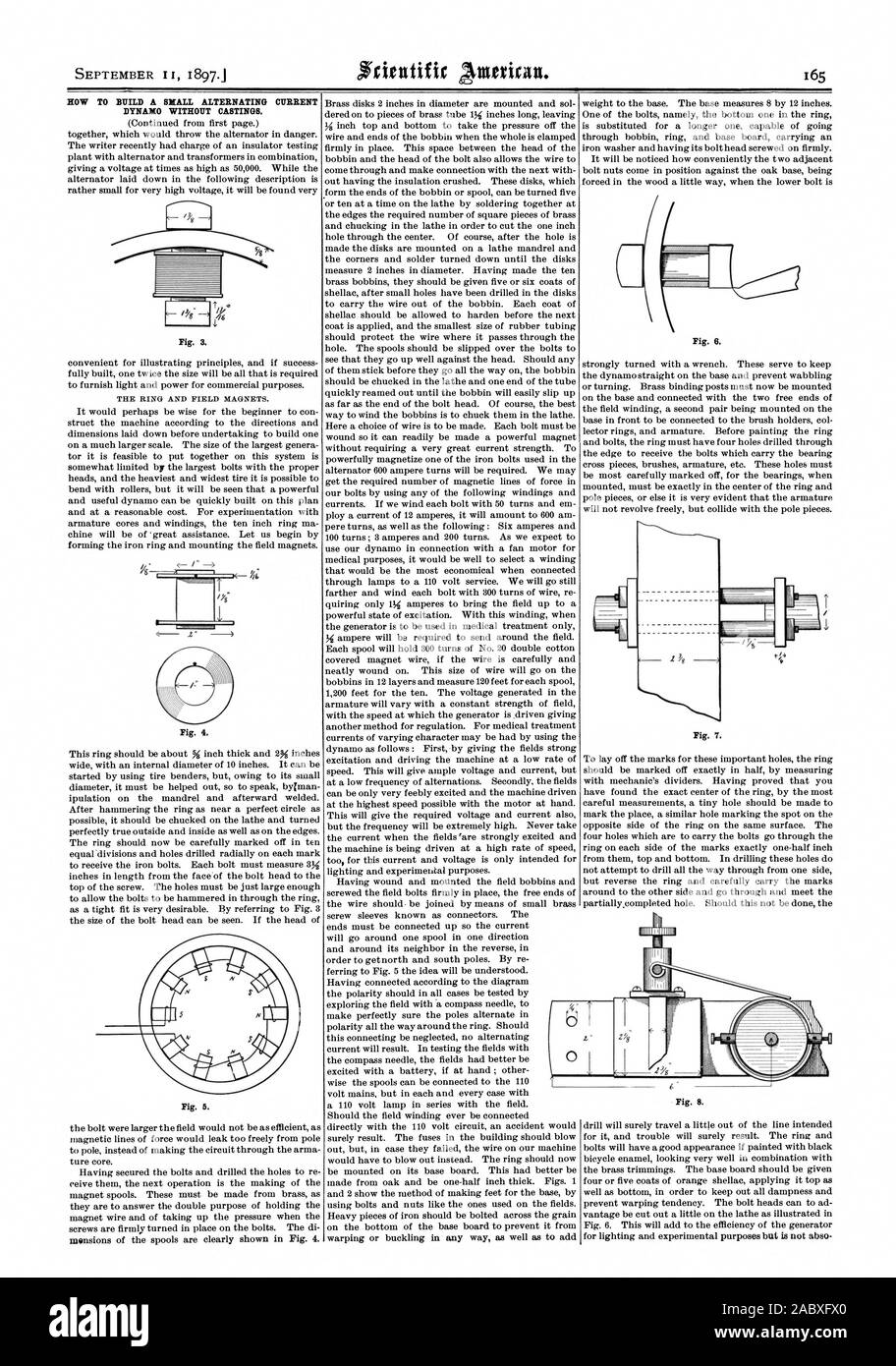 II Septembre 1897. Comment CONSTRUIRE UN COURANT ALTERNATIF EST SANS DYNAMO CASTINGS., Scientific American, 97-09-11 Banque D'Images II Septembre 1897. Comment CONSTRUIRE UN COURANT ALTERNATIF EST SANS DYNAMO CASTINGS., Scientific American, 97-09-11 Banque D'Images