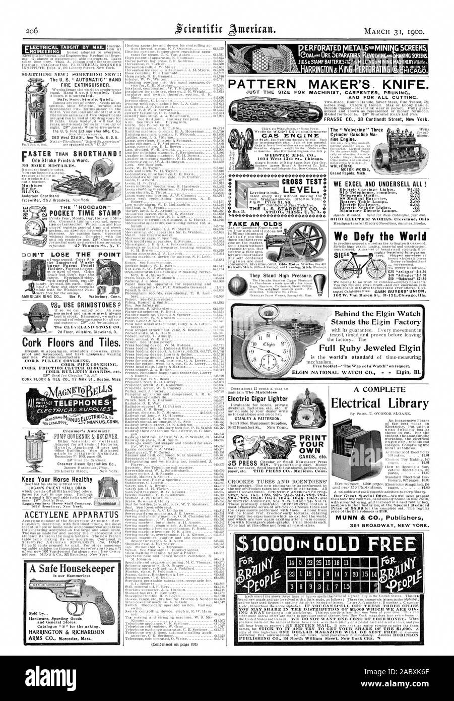 PRUNINC Menuisier Machiniste R ET POUR TOUTES LES ACTIVITÉS DE COUPE. POCKET L'horodateur NE PERD PAS LE POINT1 ?Su UTILISER LES MEULES MOTEUR À GAZ P WEBSTER MFG. West 15th St. Co. de Chicago. 9 e le L. s STARRT17 Allume Cigare électrique imprimer vos propres cartes eta. Une bibliothèque électrique complet MUNN & CIE Éditeurs EXTINCTEUR. Un coffre-fort de ménage HARRINGTON & RICHARDSON APPAREIL D'ACÉTYLÈNE en liège et de tuiles. GT RIG svio D IANIJS mIANUSCONR (TA'. NRCATAL001P-. Garder votre cheval en bonne santé PRENDRE UN ANS Telegraph 'tenues 2,75 SS.ni Metilt II:merles 3,95 3,00 Piles Lampes de table Electric Railway. Nous l électrique miniature Banque D'Images
