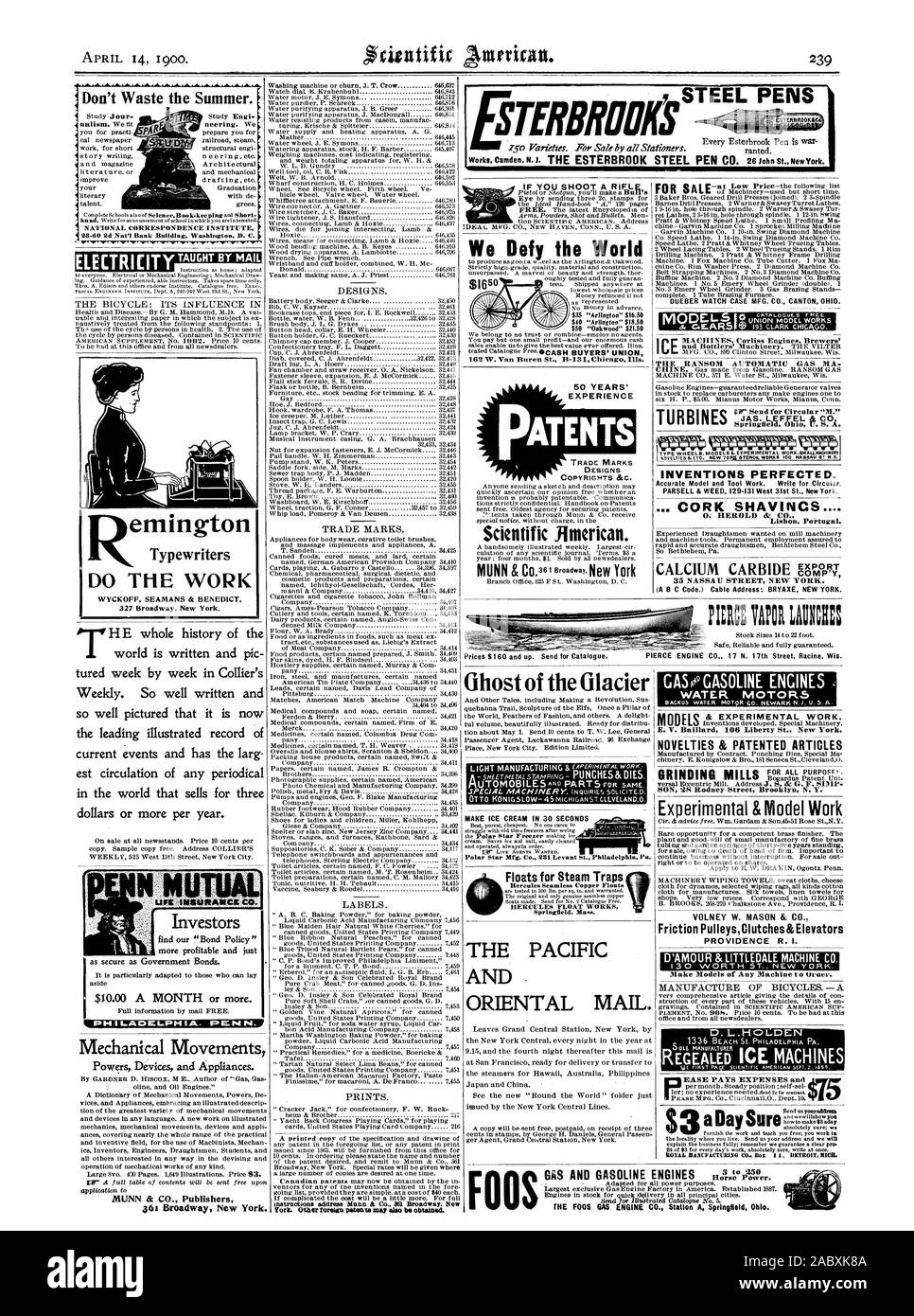 Écrire pour circulaire. PARSELL & WEED 129-131 West 31st St. New York. . SHAVINCS VOICI CORK & CO. Lisbonne Portugal. OUEBER WATCH CAS MFG. CANTON OHIO. CO. m9risek UNION EUROPÉENNE MODÈLE FONCTIONNE 193 CHIC 0 CLARK. La rançon des turbines à gaz automatique ou pour envoyer ma circulaire 'M.' Springfield Ohi U. S. A. le 'A'NeAA:44311itteS3.:3.A. weem wmamm VOLNEY W. MASON & Co PulleysClutches Friction&Ascenseurs PROVIDENCE R. I. & Modèle expérimental NOUVEAUTÉS TRAVAIL ARTICLES BREVETÉS & FILS 2S Rodney Street Brooklyn N. Y. MOULINS 28,60 2d Nat'l Bank Building Washington D. C. Les investisseurs 10 $ un mois ou plus. 50 ANS Banque D'Images