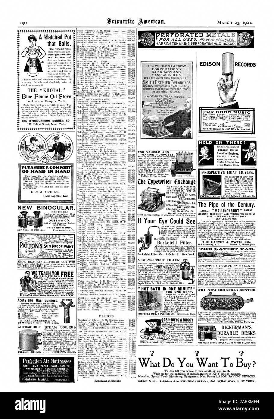 C'est bouillante. Brûleurs à gaz acétylène. La perfection Schwarz. Brûleur de lave M. KIRCHBERGER & CO. 50 Warren Street New York. Pour le véhicule et les fins. . 'Pour la bonne musique bateau éventuels acheteurs. à partir d'un ensemble de mon bateau REY) MEART DeKalb 3545 St St Louis DURABLE VE D'UN BUREAU MAGASIN AMÉRICAIN CO TABOURET 33 Howard St. New York non absorbante. HYGIENICAIDORLESS Chaudières à vapeur AUTOMOBILE FABRICANTS ET SOCIÉTÉS DE CHEMINS DE SYRACUSE NY S.A UN GERME-filtre filtre PREUVE Hygeia Co 54 Detroit First St Mich 'BAIN CHAUD DANS UNE MINUTE" POUR UN CENT. Humphrey HUMPHREY Chauffage Crescent MFG. Placage & CO. Kalamazo 1 Mich. Banque D'Images