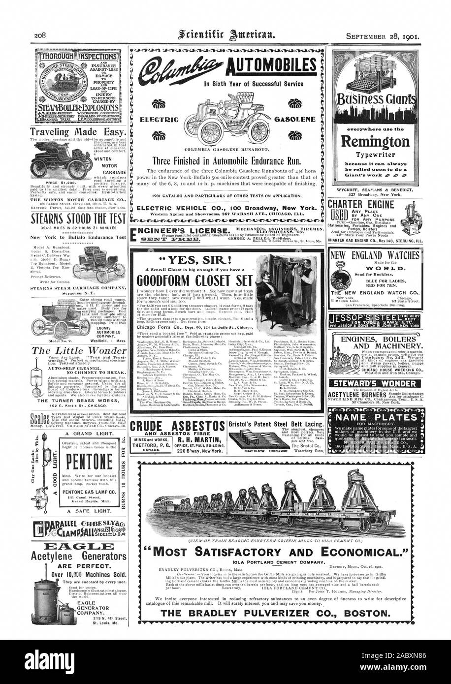 Terminé en trois d'Endurance Automobile. 4 CATALOGUE 1901 ET LES DÉTAILS D'AUTRES TESTS SUR DEMANDE. Ct 17 1 E NCINEER DE CONDUIRE. Les ingénieurs mécaniciens pompiers. Electriciens Etc. 'Oui monsieur ! GOODFORM PENDERIE situé dans la sixième année de service réussie ESSENCES POUR MOTEURS al) Colombie-Britannique ESSENCES POUR MOTEURS RUNABOUT. L'Agence de l'Ouest et salles 267 WABASH AYE. CHICAG MALADE. 6 JOINT TOMTIT PRÊT voyager facilement. WINTON MOTOR CARRIAGE LE WINTON MOTOR CARRIAGE CO.. Slationaries MOTEUR CHARTE Moteurs pompes portables et étuis TOUT LIEU PAR TOUT UN POUR QUELQUE FIN QUE CE MOTEUR À GAZ CHARTE CO. Fort 148 STERLING MAUVAIS Banque D'Images