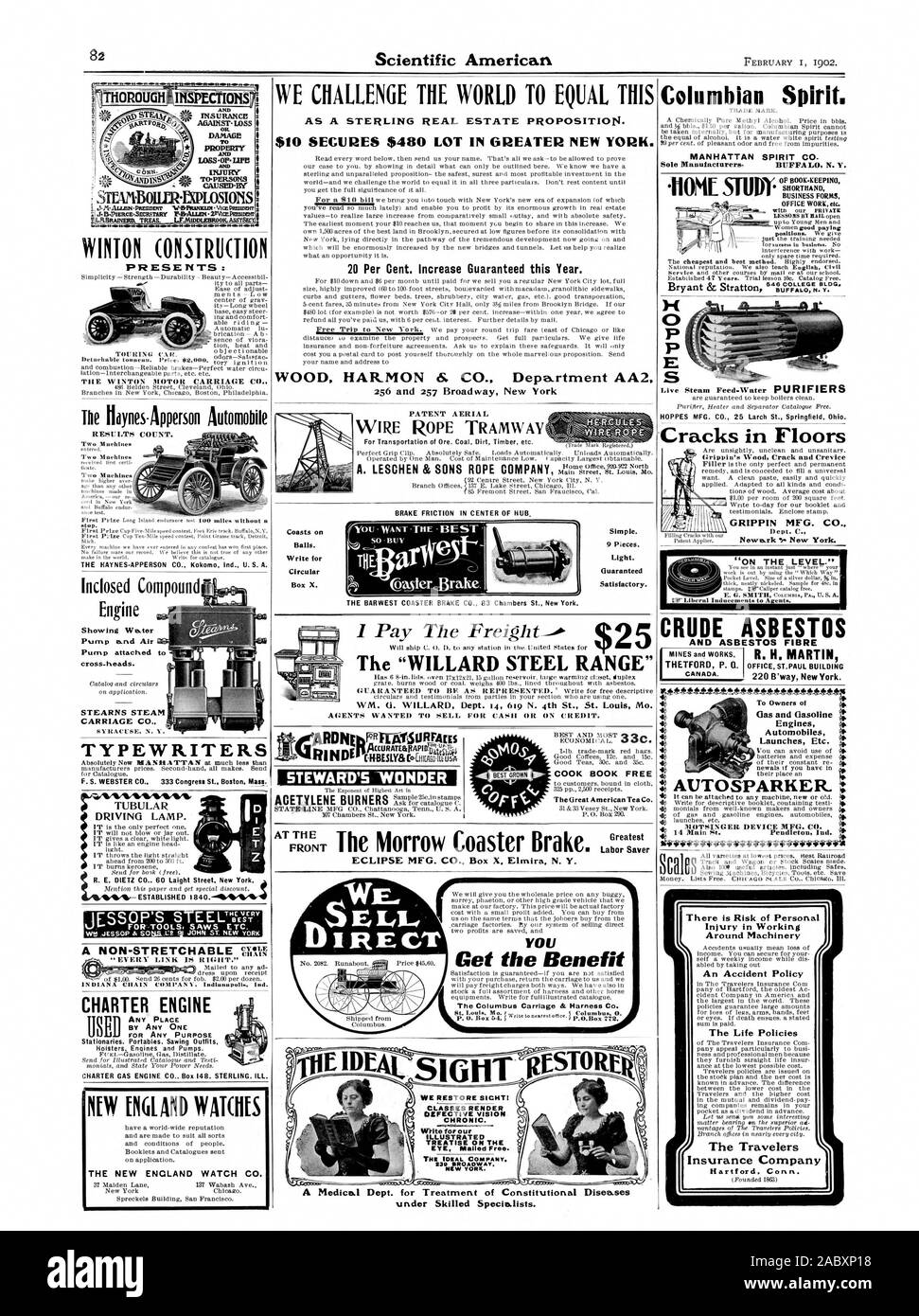 Les femmes bon payer pour le succès dans les affaires. Des interférences avec le travail seul temps libre nécessaire. Il 'N' LEVEI stamp M 'catalogue étrier gratuitement. L'amiante et de fibre d'AMIANTE BRUT DES MINES ET TRAVAUX PUBLICS. THETFORD P. O. CANADA. R. H. MARTIN OFFICE ST.PAUL BUILDING COOK BOOK GRATUITEMENT le Grand American Tea Co. À L'économiseur d'emploi ECLIPSE MFG. CO. Fort X Elmira N. Y. NOUS METTONS AU DÉFI LE MONDE À L'ÉGALITÉ DE CE QU'UNE PROPOSITION IMMOBILIER STERLING. 10 $ 480 $ SÉCURISE BEAUCOUP DANS LE GRAND NEW YORK. 20  %. Augmenter cette année. 256 et 257 Broadway New York DANS LE CENTRE DE FRICTION DU MOYEU LA HAYNES-APPERSON Kokom CO. Banque D'Images