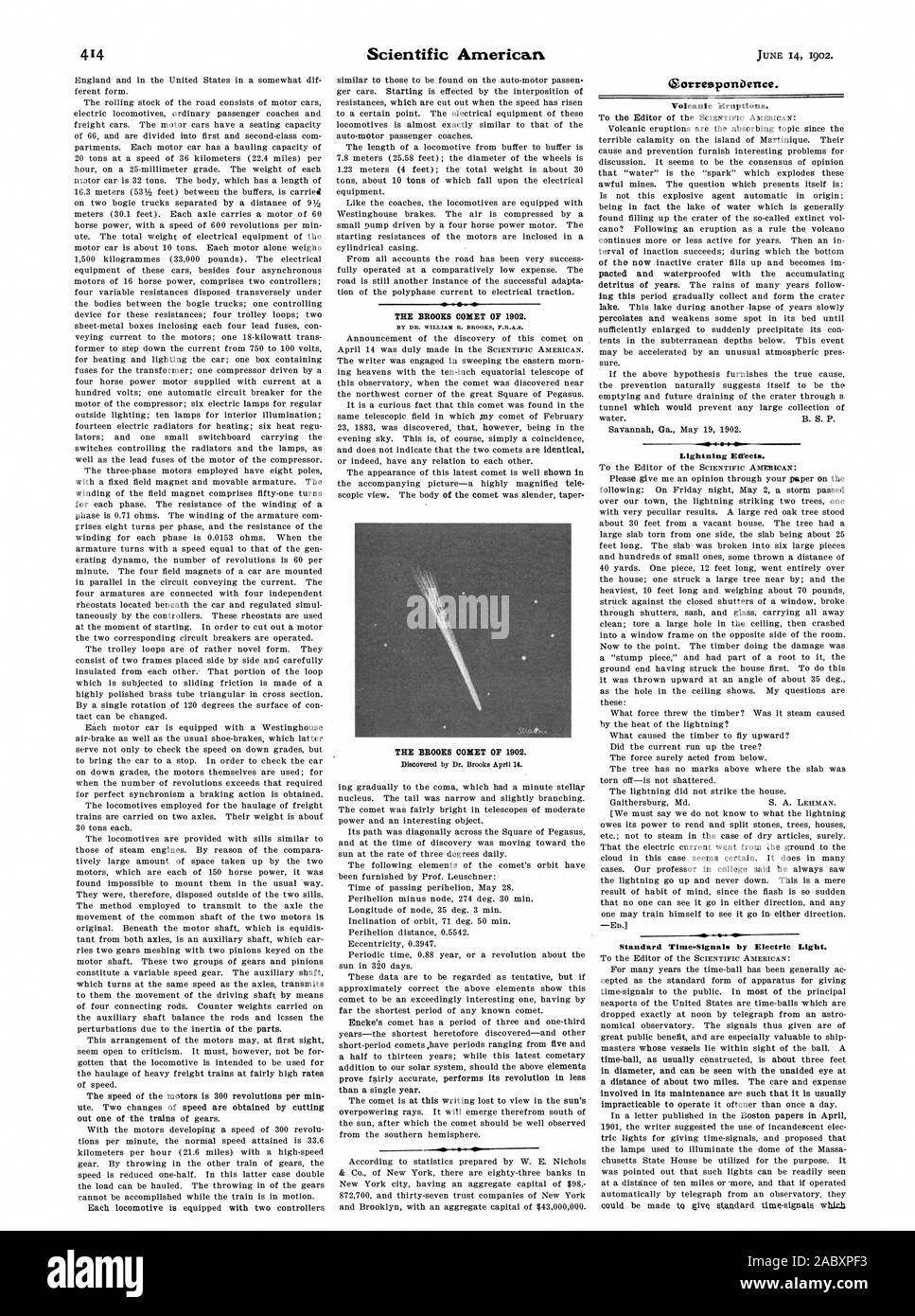 Les éruptions volcaniques. Effets de la foudre., Scientific American, 1902-06-14 Banque D'Images