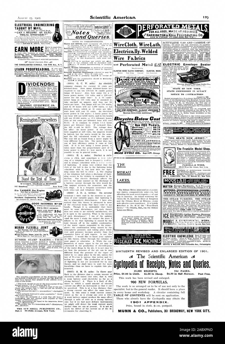 Génie électrique DONNÉ PAR MAIL. C000 Moulin REVENUS:1E 25  % à 30  % C mmission. MORAN JOINT flexible pour l'air ou de vapeur des liquides. La coquille de noix PUBLISHING CO :. Un service 7S Cinquième Avenue New York Notes et des requêtes. Klrsds TISSÉ CLINTON CLINTON SOCIÉTÉ DE MASSE. Rédaction d'Art Architecture. Lurgy la sténographie d'entreprise minière Metal Comptabilité journalisme etc. GAGNER PLUS LES LACS RIDEAU. Les vélos ci-dessous 'coût' cosaque rat  =9,75 $ 0,75 $ - t'EXPÉDIER SUR L'APPROBATION 500 bon 2ème roues de droite $3 à $8. Enveloppe ÉLECTRIQUE D'ÉTAT DE NEW YORR COMMISSION D'ÉTAT DE LUNACY AVIS AUX ENTREPRENEURS ET TRAVAIL EXPÉRIMENTAL Banque D'Images