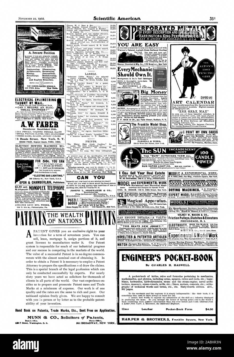 Génie électrique TAIIMIT PAR MAIL. Manufacior 1761 LW FABER établi. Pour 50c. Vous pouvez SIMPLE. Sécuritaire et économique 'ÉLECTRICITÉ GAZ D'ÉCLAIRAGE." POUVEZ-VOUS JOSEPH L. SHOEMAKER & CO. 10c.chaque tous les 4 pour 30c. Home Supply Co. 0,91 132 Nassau St. New York. Vous êtes EveryMechanic facile devrait posséder. 1 MONTGOMERY CO. Le modèle Franklin Shop. PAKSELL & Weed je imprimer mes propres cartes de l'ingénierie. Décoration Architecture illustrant le journalisme de l'exploitation minière et métallurgie la sténographie Art Comptabilité English Directions générales. Warren's asphalte Toiture Pierre surfacés CALENDRIER ART Hand Book sur les brevets Marques, etc Banque D'Images