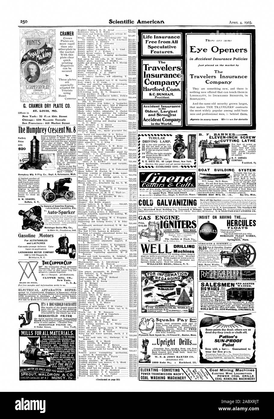 Scientific American CRAMER G. CRAMER PLAQUE SÈCHE Co., New York, 32 East 10th Street, Chicago : 12 Temple Maçonnique : San Francisco 819 Market Street l'Humphrey Crescent No 8 Humphrey Mfg. & Pltg. Un Kalamazo Co. Dept. Mich. D. W. SEMEURS Buffal N. Y. aux propriétaires de moteurs a essence utc lance les mcbi Etc. upour =Sparker Appareil Motsinger Mfg. Co. pour moteurs essence et AUTOrlOBILES THECLIPPERCLIP LANCE LACKAWANNA MOTOR COMPANY CLIPPER MFG. New York CO. BERKEFELD FILTER MILLS POUR TOUS LES MATÉRIAUX. Machines pour moudre le grain GRLIStlING ROM ET TYPES DE MATÉRIAUX À PARTIR DE LA COT C(SS. Si vous voulez N'IMPORTE QUEL GENRE DE Banque D'Images