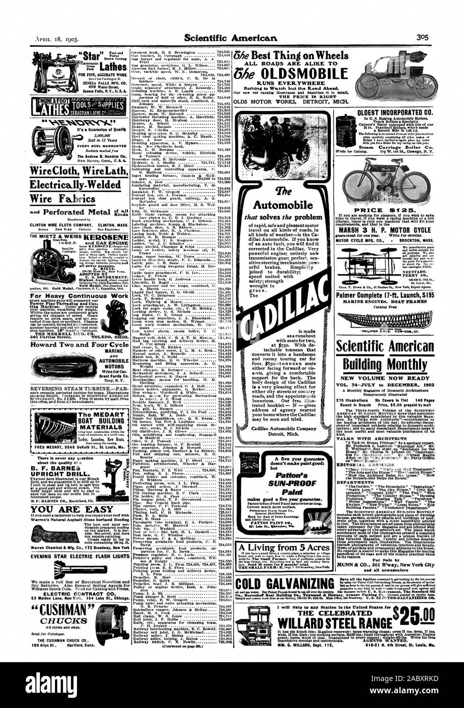 Jointe à la durabilité ; vitesse united avec la sécurité, la force dans la grâce. Le plus vieux INCORPORATED CO. de voyage en automobile des chaudières. Chariot à vapeur Chaudière Co. $ GALVANISATION À FROID LE CÉLÈBRE WM. G. WILLARD Dept. 2 619-21 N. 4e Rue St Louis, Ve, 1903-04-18 Scientific American Banque D'Images