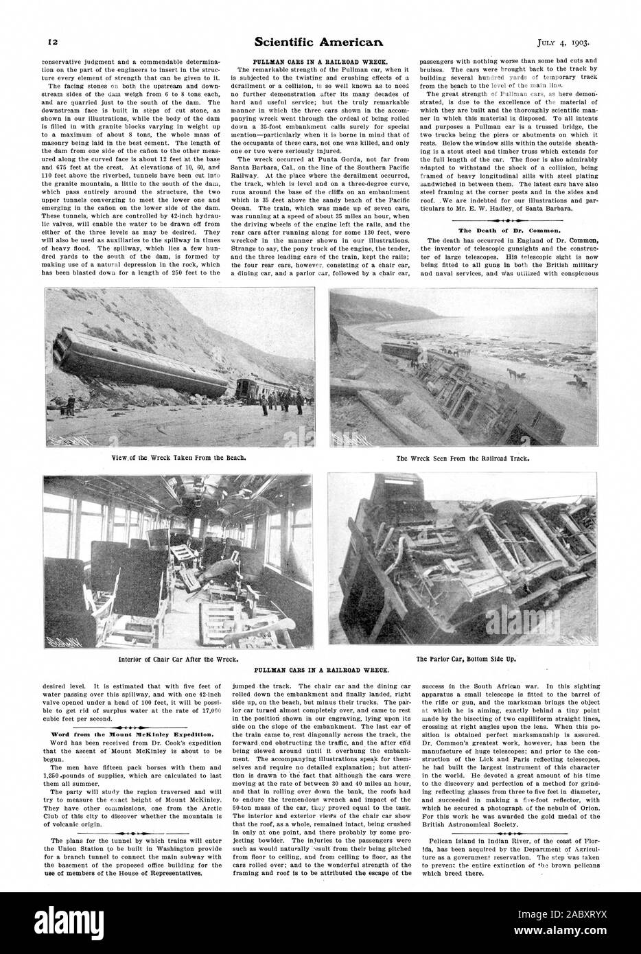 La mort du Dr commun. VII j 1 P Mot du Mont McKinley expédition., Scientific American, 1903-07-04 Banque D'Images