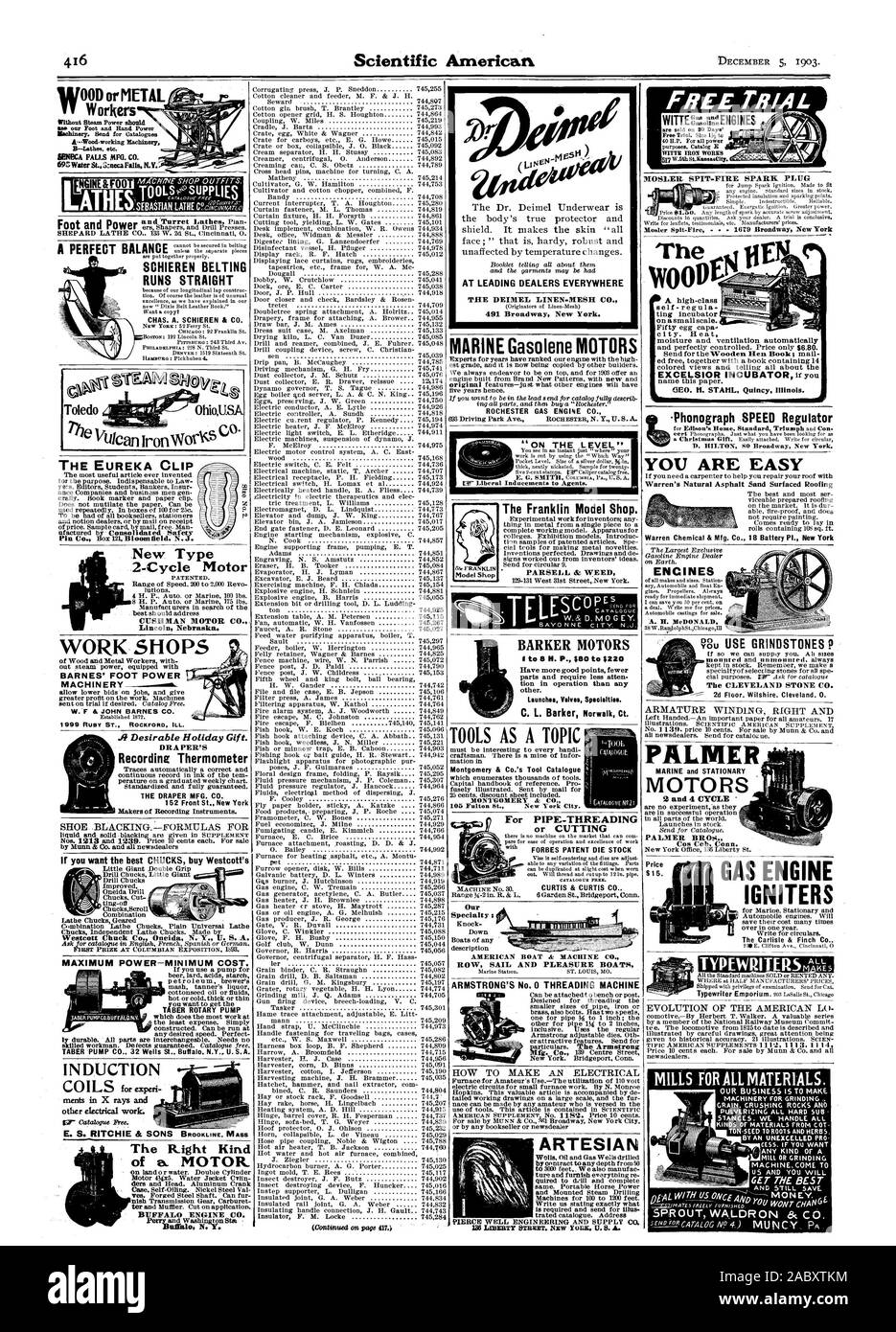 WiiiICA FALLS MFG. 69 : de l'eau CO.' St'izileca sesuppuEs 001 chutes N.Y.-Notre spécialité ET BATEAUX DE PLAISANCE VOILE LIGNE ARMSTRONG'S n° 0 machines à New York. Bridgeport Conti. Prix $15. .4 souhaitable Holiday Gift. Le thermomètre d'enregistrement DRAPER DRAPER MFG. CO. 152 rue Front New York dans l'induction de rayons X et d'autres travaux d'électricité. E. S. Ritchie & FILS 1795. Masse si vous voulez le meilleur achat mandrins Westcott-puissance maximum du coût minimum. Pompe rotative POMPE TABER Taber CO. 32 Buffalo St puits. N.Y. U. S.A. ATELIERS BARNES' MACHINES D'ALIMENTATION PIED EUREKA LE CLIP Co. Dux 121 Bloomfield N Banque D'Images