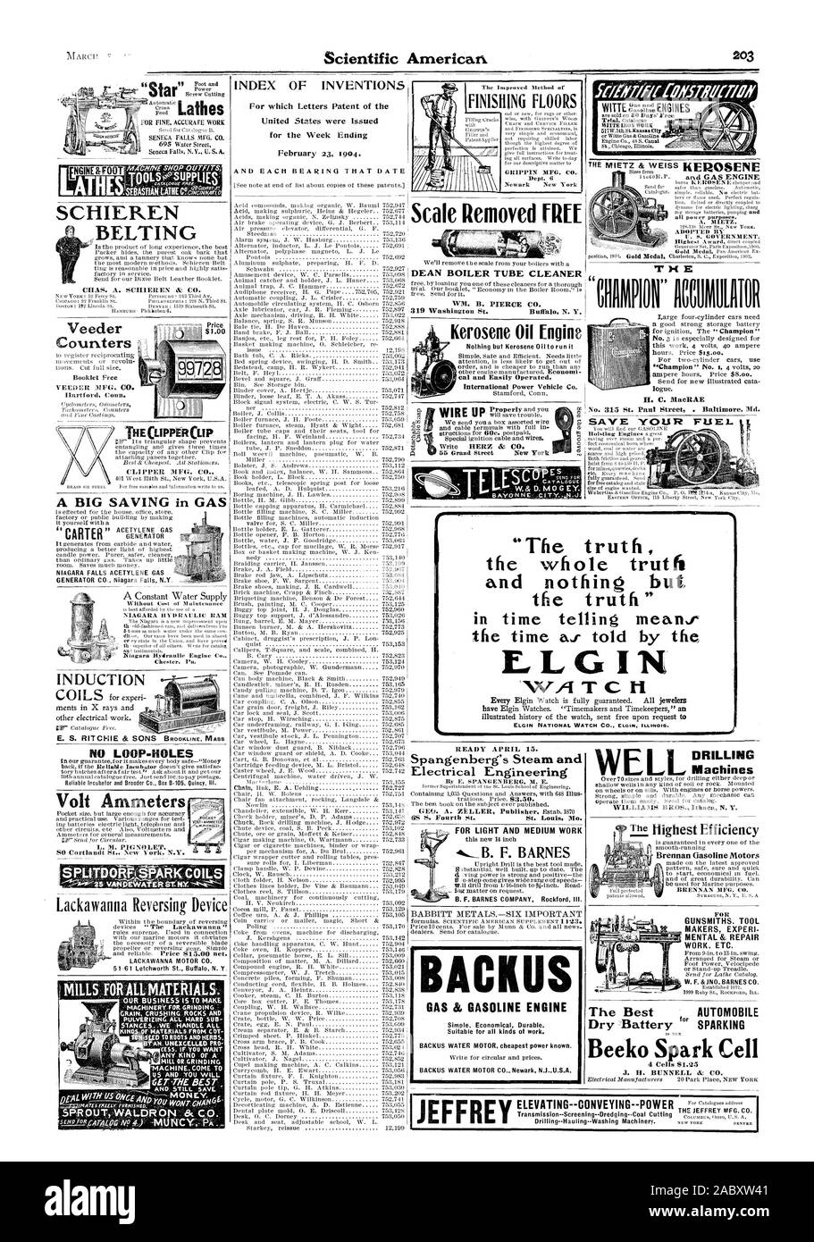 NGINE & DIECLIPPEACLIP SCHIEKEN PIED 'CARTER COURROIES CHAS. A. SCH1EREN & CO. Livret Compteurs gratuitement. MFG VEEDER CO. Hartf Conn. ord une grande économie de gaz acétylène GAZ GÉNÉRATEUR WEL 7Irt NIAGARA FALLS L'ACÉTYLÈNE un approvisionnement en eau constant Chester. L'INDUCTION Pa. BROOKLINE MASS PAS D'échappatoire Volt ampèremètres L. M. PIGNOLET 80 Cortia.hat St. New York N.Y. NOTRE TRAVAIL EST DE FAIRE. Machines pour le broyage des POLvERIZING TOUTES LES MATIÈRES. Nous nous occupons de TOUS LES TYPES DE MATÉRIAUX DE LA TONNE DE SEMENCES DE RACINES ET D'HERBES TOUT TYPE D'UNE USINE DE BROYAGE OU DE 'Machine VENIR CET LA MEILLEUR 55 Grand Street New York  +. .13. F Banque D'Images