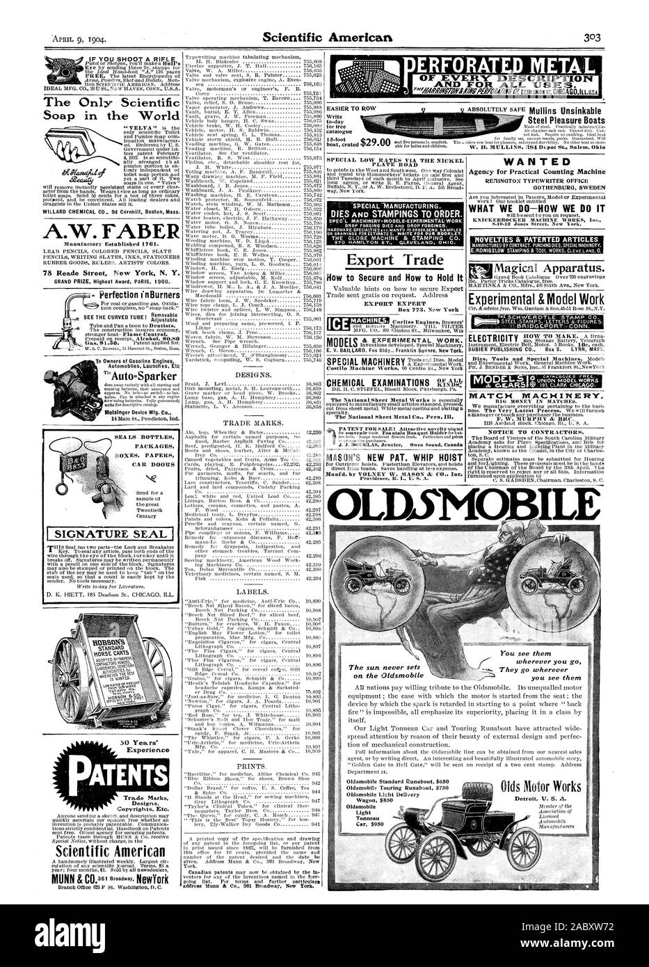A.W. FABER PLUS FACILE DE FAIBLES TAUX SPÉCIAL DE LIGNE VIA LA ROUTE NICKEL PLATE LE GLOBE & MACHINE CO. ESTAMPAGE Exportation comment sécuriser et comment maintenir le NOUVEAU MASON EXPERT EXPORTATION PAT. Palan à fouet. Manfd par VOLNEY W. MASON & Co Inc. Steel Bateaux de plaisance Le seul savon scientifiques dans le monde WILLARD CHEMICAL CO. 9d COrnhill Boston Massachusetts ou 0.4144GY aea44 MER Scientific American Bouteilles Boîtes LS FORFAITS DOCUMENTS PORTES DE VOITURE VOIR LE amovible TUBE COURBE ! Réglable pour les propriétaires d'Automobiles à essence lance c 'Auto =Sparker National Spécial Sheet Metal Co. Pérou Mauvais ERFORATED MODÈLES DE MÉTAL Banque D'Images