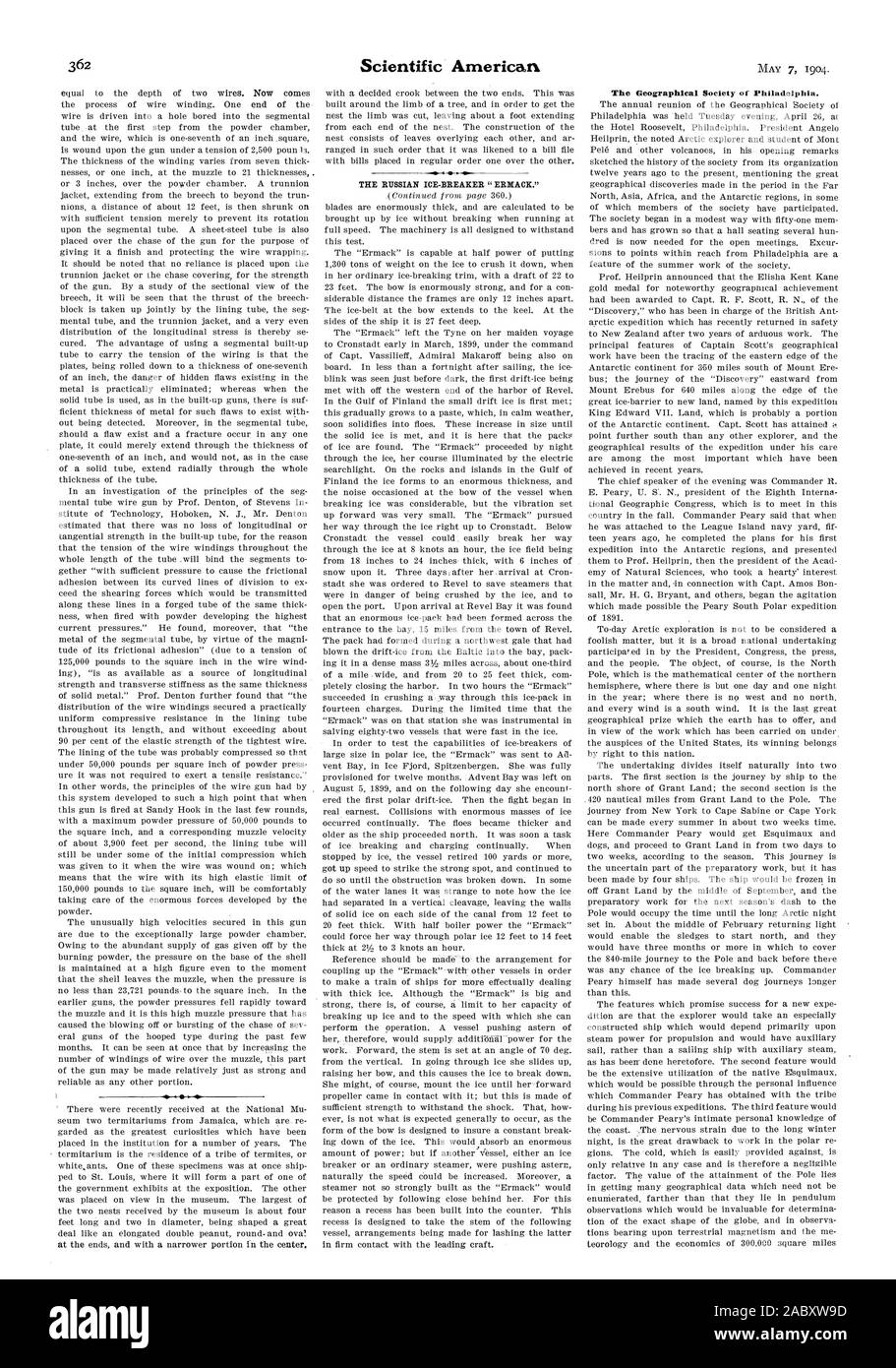 Le brise-glace russe ' ERBIACK., Scientific American, 1904-1905-07 Banque D'Images Le brise-glace russe ' ERBIACK., Scientific American, 1904-1905-07 Banque D'Images