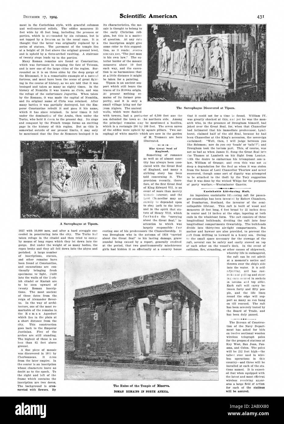 Elie Grand Sceau d'Angleterre., Scientific American, 1904-12-17 Banque D'Images