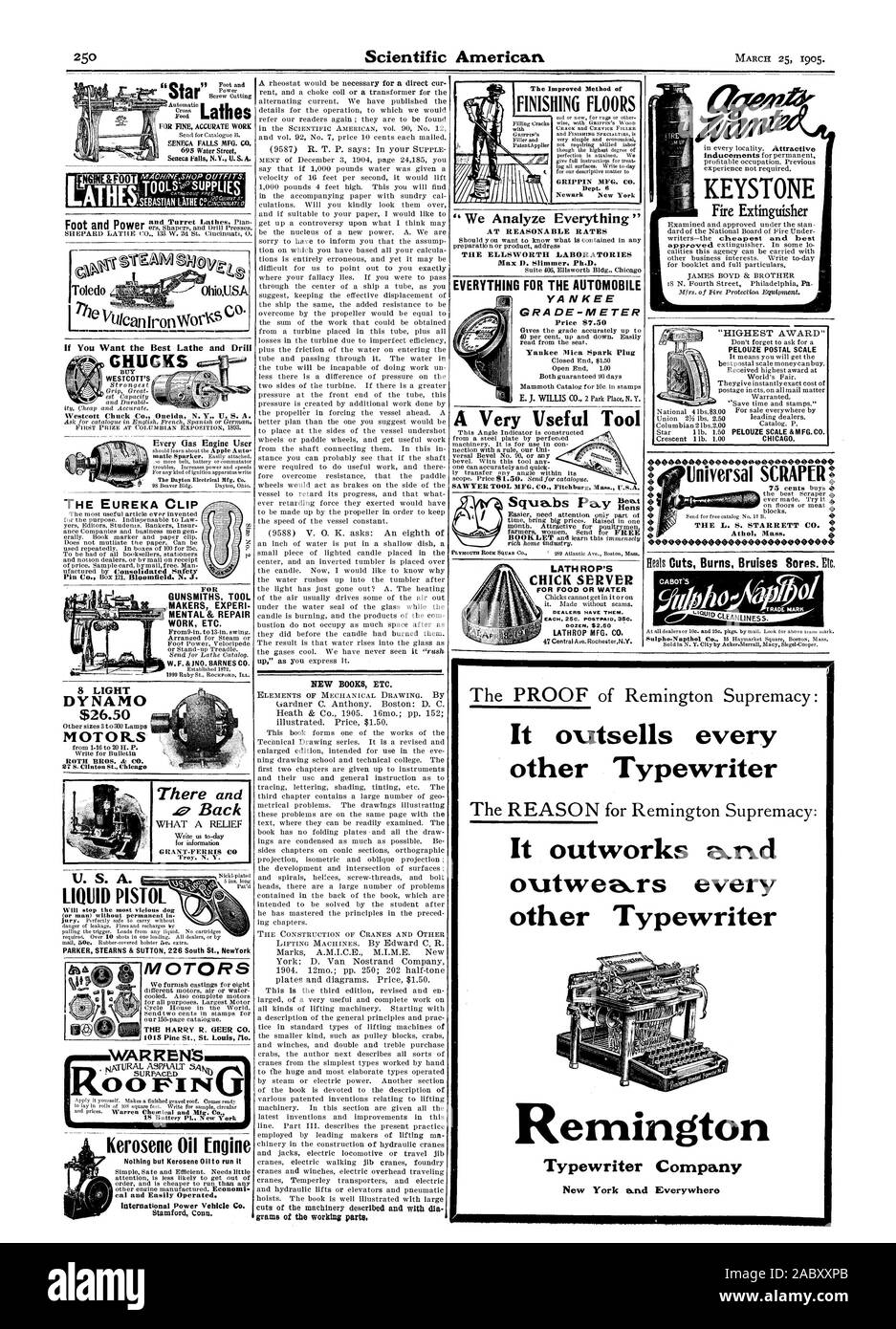Westcott Chuck Co. l'Oneida N. Y. U. S. A. Tous les armuriers de l'utilisateur du moteur de gaz responsables de l'outil de réparation d'expérience mentale & ETC. DYNAM 26,50 $ MOTORS 27 S. Clinton St. Chicag Retour PARKER STEARNS & SUTTON 226 South St. NewYork NEW BOOKS ETC. 'Nous analyser tout' à des taux raisonnables et les laboratoires d'ELLSWORTH TOUT POUR L'AUTOMOBILE YA N KEE-GRADE MÈTRE Prix $7.50 Bougie Mica Yankee Squa.bs payer Hr. : ATHEST°01.s.esuppLIEs t1 dans &FO Si vous souhaitez le meilleur tour et de percer la WESTCOTT LE HARRY R. GEER CO. WARREN ^lb 18 PL Batterie New York La méthode améliorée de qi 1 New York Newark la finition Banque D'Images
