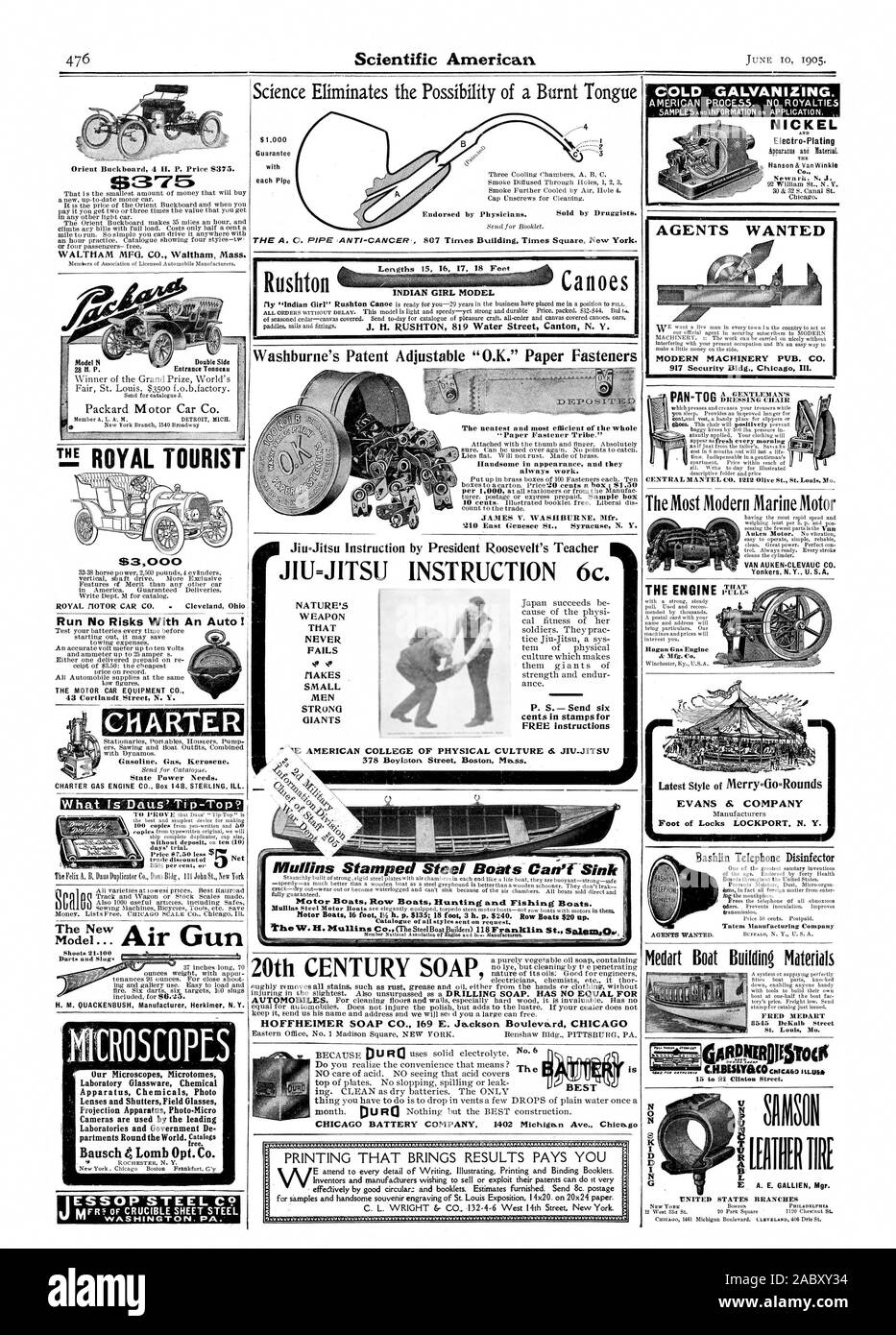 WALTHAM MFG. CO. Waltham Mass. courir aucun risque avec une auto ! Scientific American CHICAGO SOCIÉTÉ Michige 1402 BATTERIE.n.isolé Avenue g galvanisation à froid. Processus américain. Aucune redevance NICKEL Electro-Plating AGENTS SAT VOULAIT QUE LES MACHINES D'UN PUB. Sécurité 917 CO. Bldg. Chicag Ill. la plus moderne du moteur marin EVANS & COMPANY Pied de Lockport Locks. N. Y. diM NRD IISTO SIIIMON UN EGA"ENM" MitliOSCOPES fluide nos microscopes Microtomes Verrerie de laboratoire Produits chimiques appareils chimiques, lentilles et volets Photo Jumelles appareil de projection Photo-Micro Les caméras sont utilisées par les grands m WASHINGTON Banque D'Images