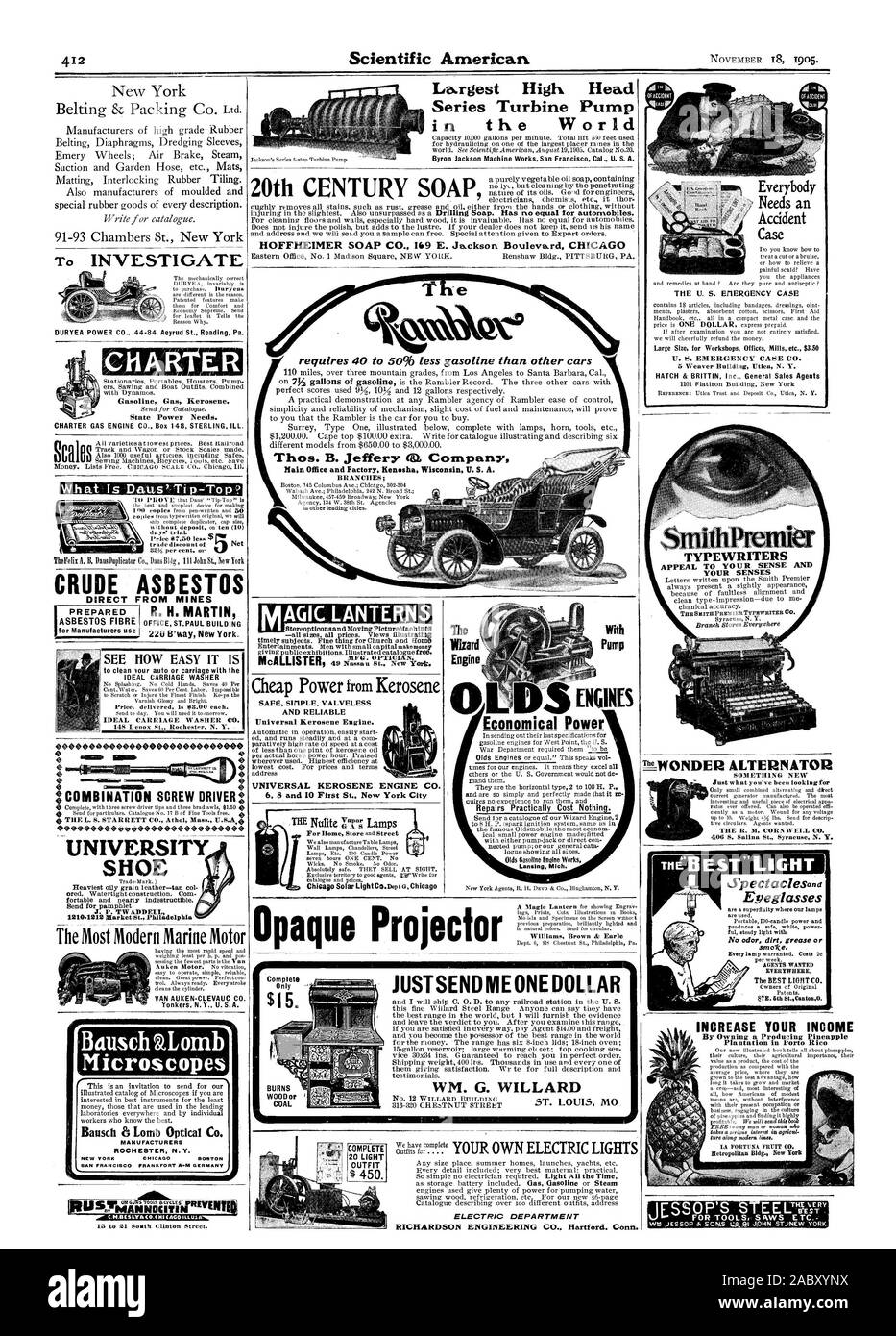 D'ENQUÊTER SUR Aeyrud Lire 44-84 Rue jours Pa. procès. 7.50 Prix brut moins l'amiante pour cosmétiques ALIMENTATION DURYEA C DIRECTEMENT À PARTIR DES MINES R. H. MARTIN OFFICE ST.PAUL BUILDING 220 B'way, New York. pour nettoyer votre auto ou transport avec le chariot idéal Rondelle Prix livré est de 8,00 $ chacune. Transport Idéal WASHER CO. 140 L ellox er Rochester N. Y. 0. =40050 0:COMBINAISON TOURNEVIS : 00.0000000470000.4100000.00 marine les plus modernes de l'Université de moteur 12104212 CHAUSSURE Market St. Philadelphia Manufacturers ROCHESTER N.Y. NEW YORK BOSTON CHICAG Micros copes VAN AUKEN-CLEVAUC CO. Yonkers N.Y S. U. Banque D'Images