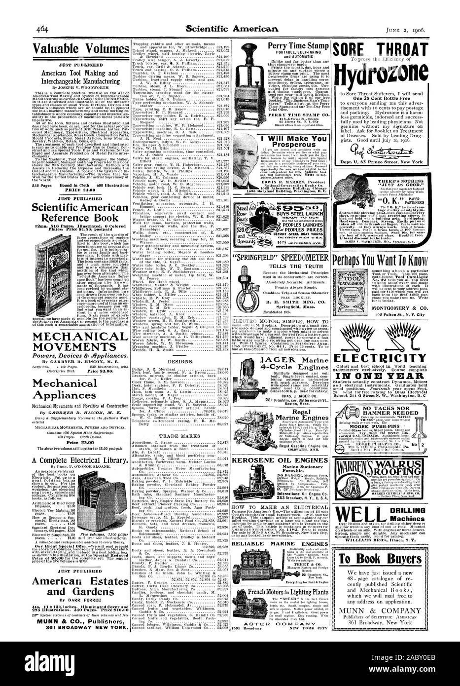 Regal Saut Moteurs marins Moteurs à allumage. Seul Cyl Inders30 h. p. aussi un lin de qualité supérieure de moteurs fixes. Il paie pour les acheteurs du moteur lire notre nouveau catalogue n° 12. MCCII de Coldwater. Les moteurs à huile d'arrêt Maritime Portable. Plus léger Fiable Simple Économique. Pas de  %aires minières fiables La fiabilité auto moteurs marins sous tous et New York moteur sur le marché pour l'éclairage maisons hôtels etc. Petit et compact simple et sûr à utiliser. La force motrice de l'huile d'alcool ou de gaz. 5 et 4 cylindres. Une grande puissance pour l'illustration de liste de prix. Il n'y a rien de 'tout aussi bon.' burne's réglable des brevets Banque D'Images