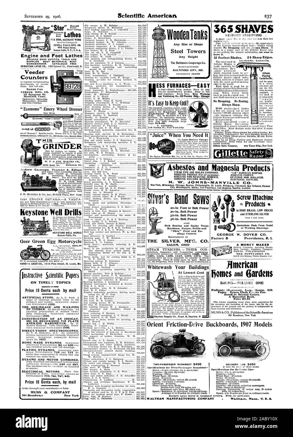 Ou Dessins d'miournimustromuctuimmurimuci GEORGE W. DOVER CO. Tours Art FINE POUR UN TRAVAIL PRÉCIS 695 Water Street Seneca Falls, New York) États-Unis d'acheter directement à partir de la bouilloire. Facile de payer et de ventilation Co 916 Tacoma Bldg. Chicag et tours moteur PIED MACHINE SHOP TENUES OUTILS ET FOURNITURES MEILLEURS MATÉRIAUX. Finition meilleure. Compteurs GRATUIT Catalogue Gratuit Livret de Hartford. Economo' 'conn-meule émeri se rase pas Stropping 365. Pas de perfectionner toujours nette. STROPPING sans le savoir. 12 lames parfait. 24 Les bords tranchants. Gillette à l'Orient la friction =Drive Buckboards Modèles 1907, Scientific American Banque D'Images