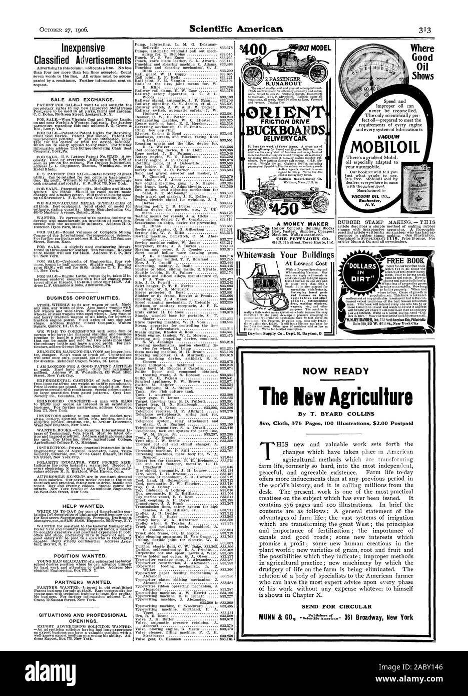Blanchir vos bâtiments RÉGIE PAS D'ENTRAÎNEMENT À FRICTION VOITURE LIVRAISON BUCKBOARDS Waltham Manufacturing Co. RUNABOUT UN ARGENT BOUILLOIRE LA PETTYJOHN CO. 1907 Bon Marché modèle Annonces Vente et l'échange. Occasions d'affaires. HELP WANTED. Poste recherché. Partenaires recherchés. Des situations et des ouvertures professionnelles. Vide MOBILOIL OIL CO. Rochester N.Y. W.M.378NorthArnericanBldgPhiladelphia OSTRANDERInc.'DOLLARS DANS indique une dépression . Maintenant prêt par T. BYARD COLLINS O Appro. 376 Pages 100 illustrations en tissu. 2,00 $ pour envoyer des services postpayés circulaire, Scientific American, 1906-10-27 Banque D'Images