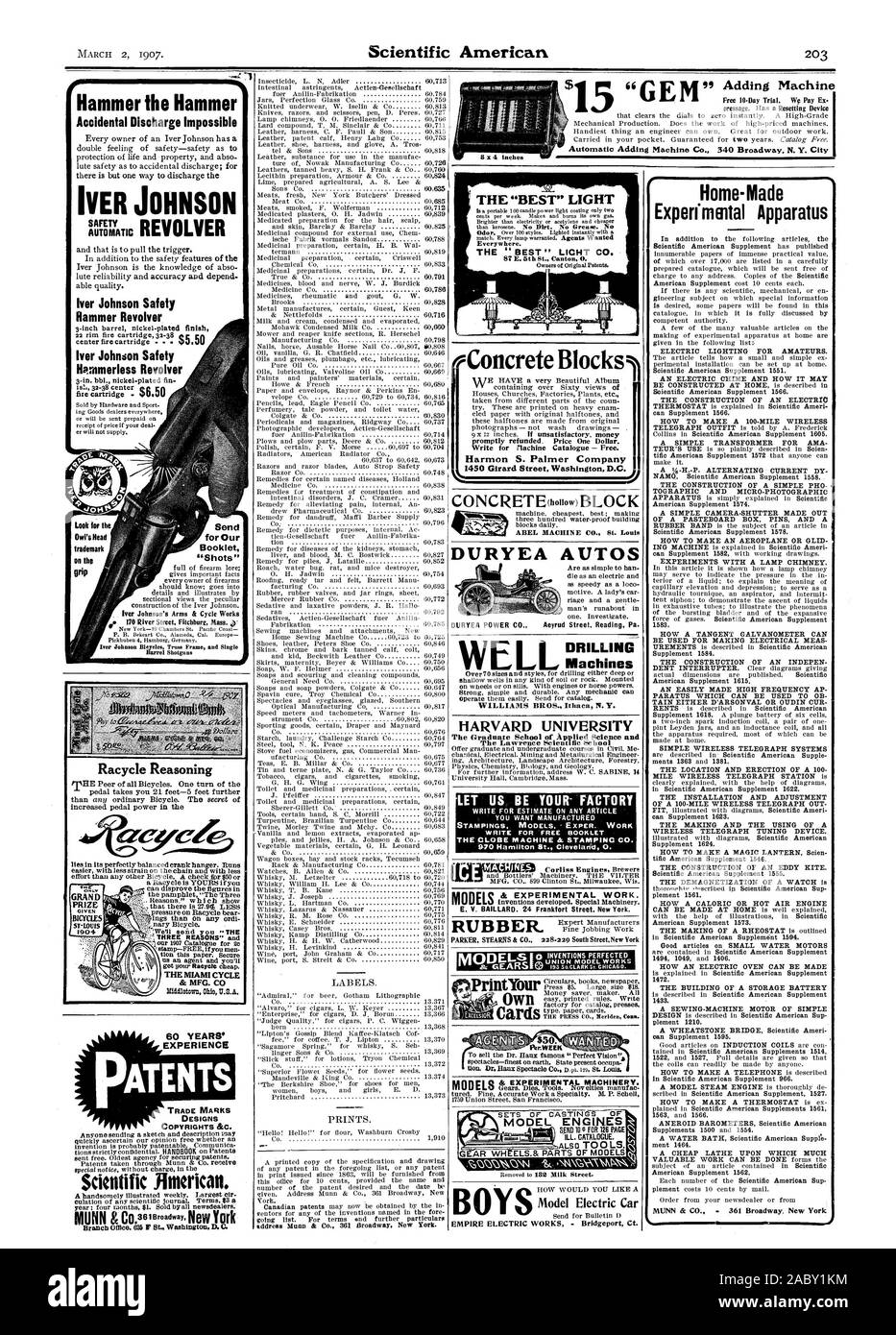 60 ans d'expérience le "meilleur" DE LA LUMIÈRE partout. T'écrire POUR AUTOS DURYEA LIVRET GRATUIT PrintYour Racycle Modèle de voiture électrique LE RAISONNEMENT MIAMI CYCLE & MFG. CO LV GRAND PRIX Étant donné les vélos 91-1.0LS 1904 le marteau Marteau Décharge accidentelle impossible Iver Johnson Johnson Ivor Ivor Johnson Marteaux de sécurité Sécurité Hernmerless Revolver Revolver 650 $ pour envoyer notre brochure 'Shots' Der Johnson Bicyclettes Truss Frame et seul chercher la marque Owl's Head sur l'emprise Harmon S. Palmer Company EL L'Université Harvard LES MODÈLES DES MACHINES EN CAOUTCHOUC. 50 $. ENGLNES Plzr.MODÈLE SEMAINE AR G WH.& ELS PARTIES DE MODÈLES Banque D'Images