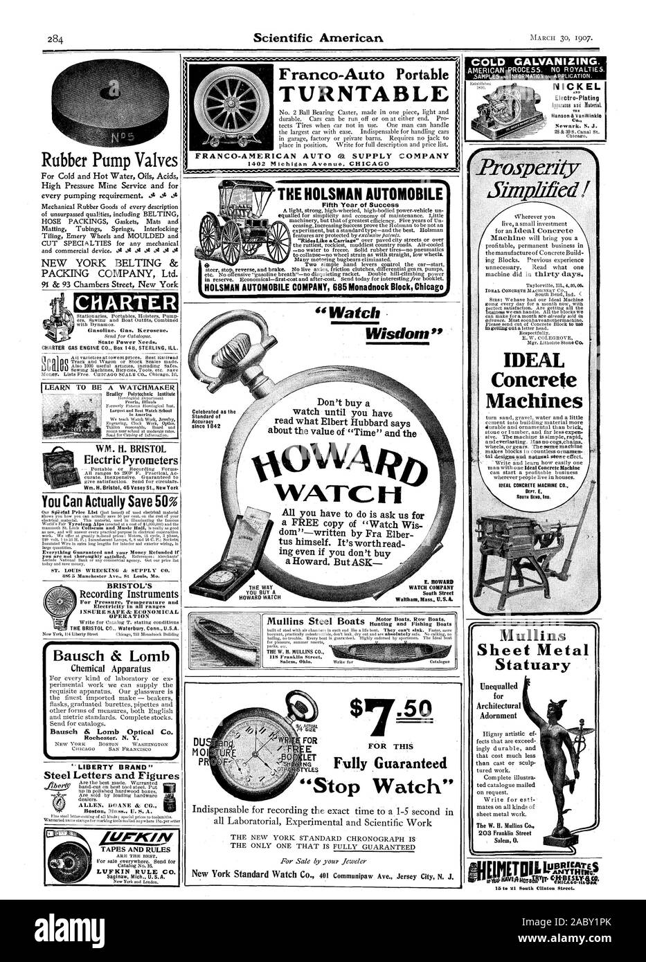 Les vannes de la pompe en caoutchouc pyromètres électrique Wm. H. Bristol 46 Vesey St. New York vous pouvez réellement économiser 50  % DE L'OPÉRATION DE BRISTOL Bristol CO. Waterbury. U.S.A. Conn. '' de la marque LIBERTY Lettres et chiffres acier RÈGLE LUFKIN CO. Franco-Auto PLATINE Portable FRANCO-AMERICAN AUTO CA. Société d'approvisionnement 1402 Michigan Avenue CHICAG HOLSMAN la cinquième année de l'automobile de précision standard de réussite tout ce que vous avez à faire est de nous demander un exemplaire gratuit de "regarder Wis dom'-écrit par Fra Elber tus lui-même. Il vaut la peine de lire même si vous n'achetez pas un Howard. Mais DEMANDER À LA FAÇON DONT VOUS ACHETEZ UN HOWARD WATCH NICKEL GALVANISATION À FROID Banque D'Images