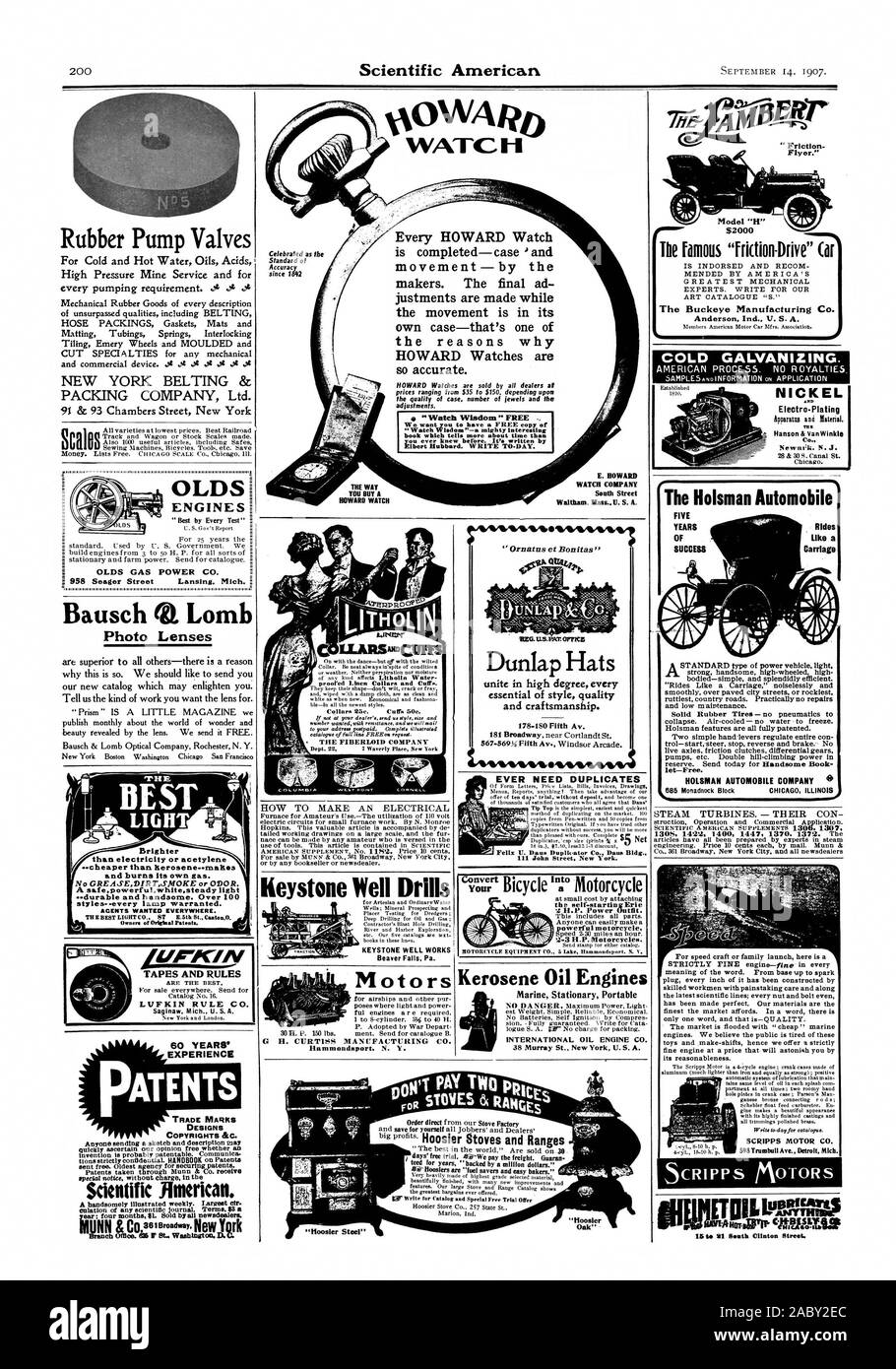 Flyer.' célébré comme la norme de précision depuis 1842 est terminé-cas ' et le mouvement - par les décideurs. La dernière annonce justments sont faites alors que le mouvement est dans son propre cas - c'est une des raisons pour lesquelles HOWARD montres sont si précis. la qualité de cas Nombre de rubis et les réglages. Nous voulons que vous ayez une copie de "Watch Wiedom'-un puissant livre intéressant qui en dit plus sur le temps que vous avez jamais connu auparavant. Il est écrit par Elbert Hubbard ÉCRIRE À-JOUR. Vous ACHETEZ UN HOWARD WATCH E. HOWARD South Street NEW YORK vannes de la pompe en caoutchouc COURROIES & Packing Company Ltd. Olds GAZ MOTEURS OLDS Banque D'Images