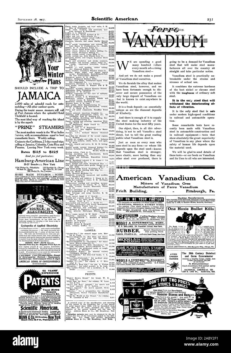 Jamaïque 2000 kilomètres de routes splendide pour auto motoneige-Tous les autres sports de plein air. Au cours de la saison touristique à vapeur fera appel à Port Antonio où le Splendid Hôtel est situé à Puerto Plata. La manière la plus idéale d'atteindre cette île est par les superbes étiquettes. S'IMPRIME. Les fabricants américains de Ferro-Vanadium Co. Vanadium Frick Building Pittsburgh Pa. mg payez votre PRICts TIVO Plans d'hiver 'PRINZ Service des bateaux à vapeur avec un logement égale à meilleurs paquebots transatlantiques. Départs hebdomadaires. Croisières dans les Caraïbes 23 jours aller-retour ; appel à la Jamaïque Colombie Costa Rica et Panama. Quitter New York ev Banque D'Images