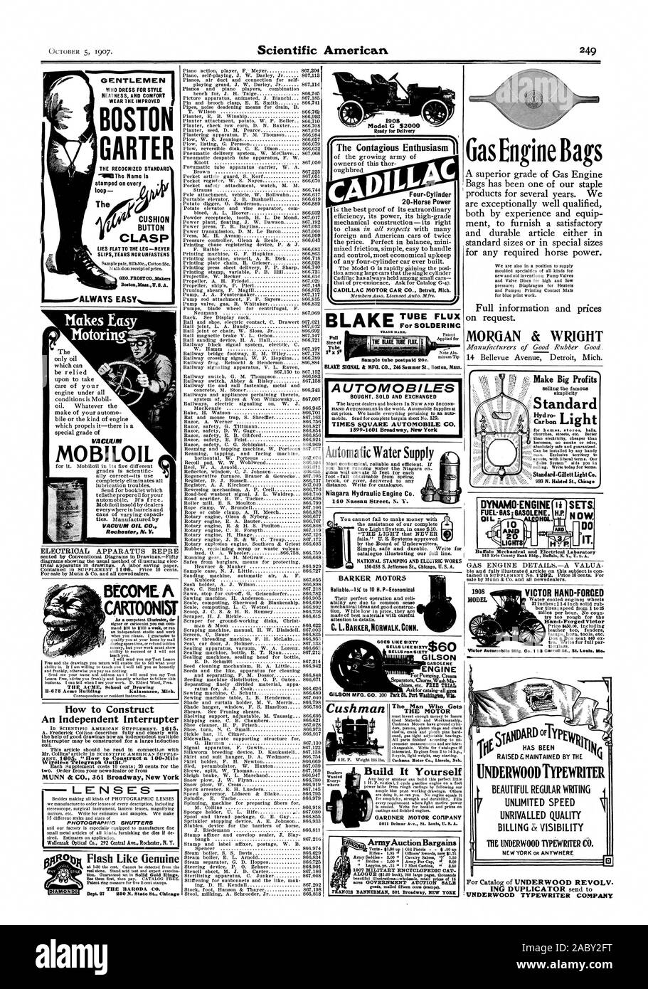 En tant qu'illustrateur de signer ou de dessinateur vous pouvez com mande $20 à $100 par semaine ou exécuter un travail indépendant-studio et l'école ou l'établissement ACME comment construire un disjoncteur indépendant Wireless Telegraph tenue." Outre le fait de faire toutes sortes d'objectifs photographiques nous fabriquons sur commande des verres de toutes sortes y compris un instrument chirurgical stéréoscope lentilles lanterne miroir grossissant. etc. écrire pour des estimations et des échantillons. Nous faisons 35 différents styles et dimensions des volets photographiques et notre usine est spécialement équipé pour la fabrication de petits articles métalliques fines de toutes sortes Banque D'Images