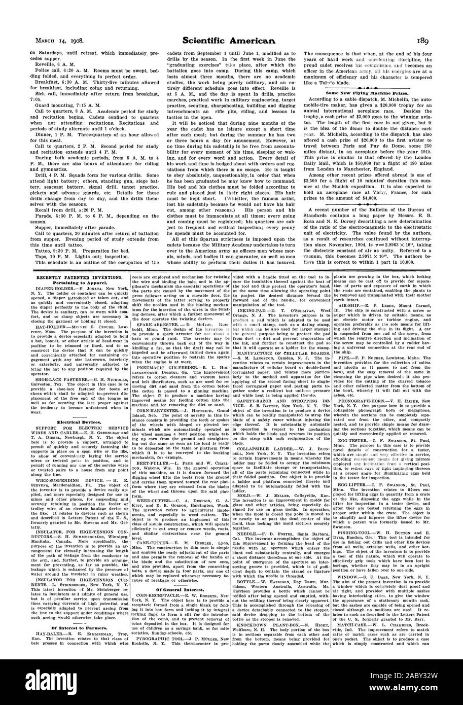 Récemment les inventions brevetées. Relatives à l'habillement. Les appareils électriques. D'intérêt pour les agriculteurs. D'Intérêt Général., Scientific American, 08-03-14 Banque D'Images