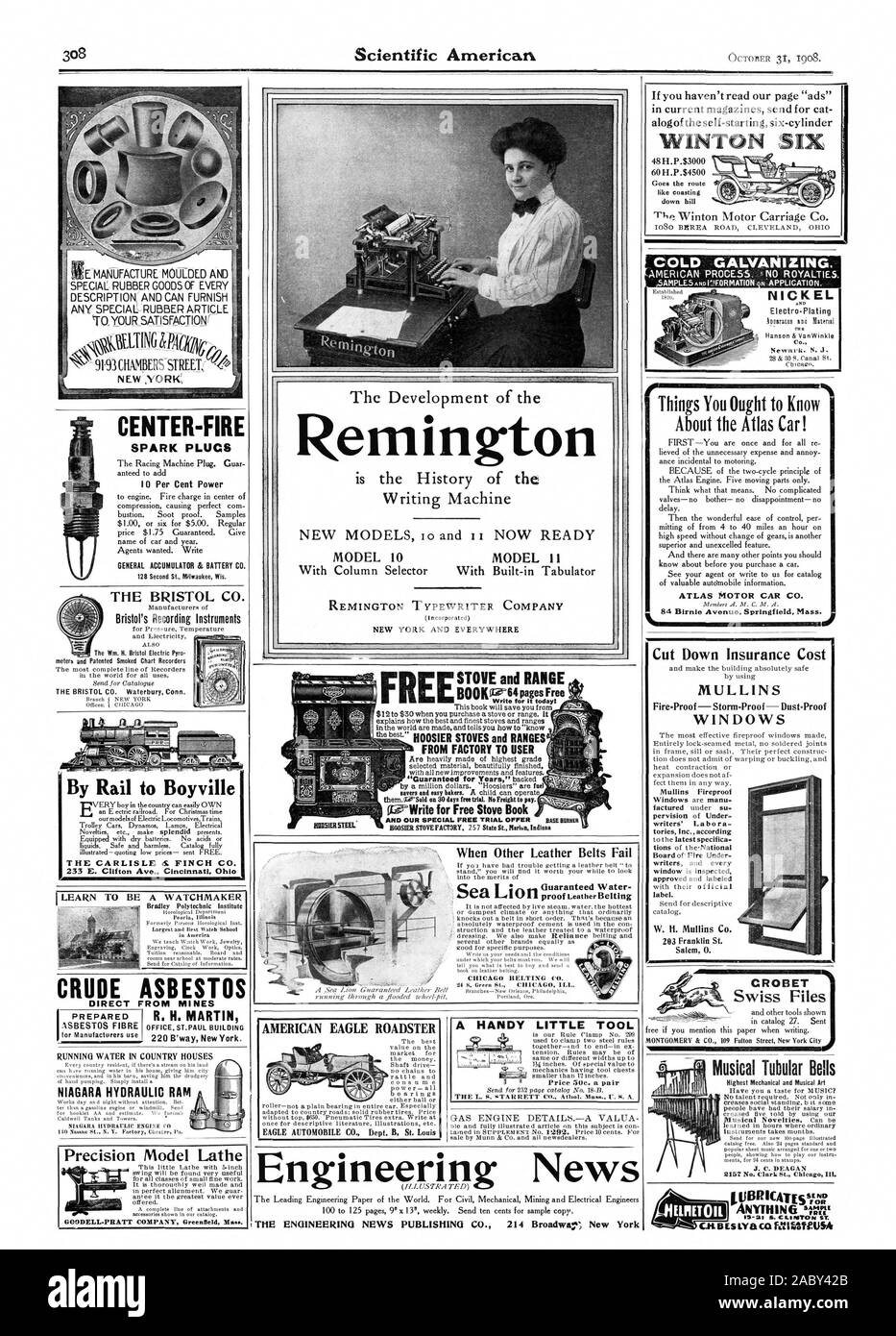 $3000 en bas de la colline de galvanisation à froid -. Processus américain. Pas de redevance. NICKEL Co. Newark. N. J. Machine à écrire de nouveaux modèles d'e/s et ii modèle prêt maintenant 10 MODÈLE II écrire pour aujourd'hui ! À PARTIR DE L'USINE À L'UTILISATEUR HOOSIER CUISINIÈRE USINE. 2S7 State St. Harlan Indian'S NEW YORK ; centre-le-feu général PLUCS SPARK & CO. L'ACCUMULATEUR BATTERIE BRISTOL CO. APPRENNENT À ÊTRE UN HORLOGER Bradley Institut polytechnique de l'AMIANTE BRUT PROVENANT DES MINES DIRECT R. H. MARTIN BUREAU. ST.PAUL BUILDING 220 B'way, New York. RUNNINO dans de l'eau Maisons de campagne vérin hydraulique NIAGARA AMERICAN EAGLE ROADSTER Choses que vous devrait savoir sur l'Atlas Banque D'Images
