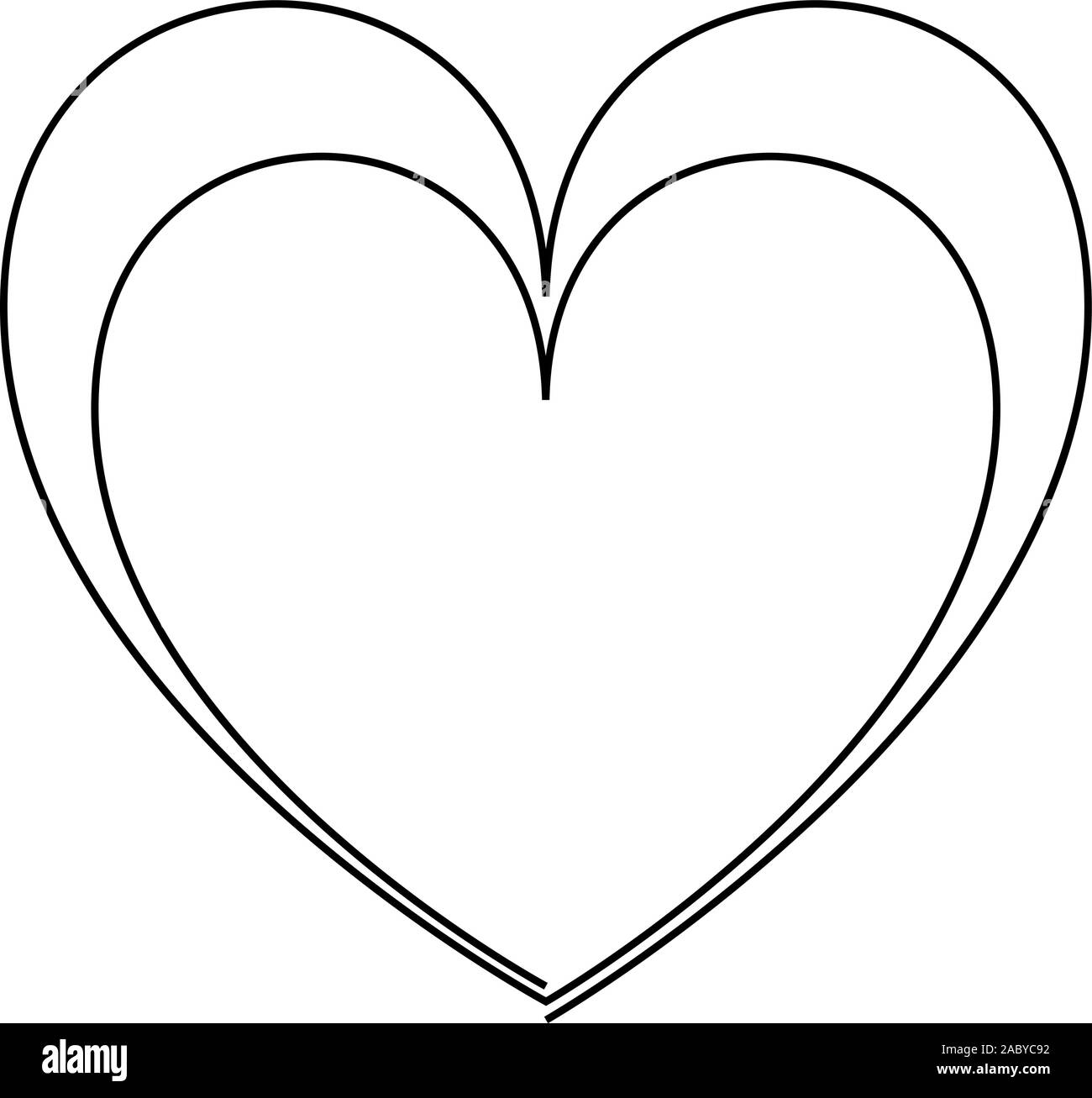Dessin de ligne continu deux coeurs, noir et blanc illustration minimaliste de l'amour gratuit. Un ou deux coeurs Illustration de Vecteur