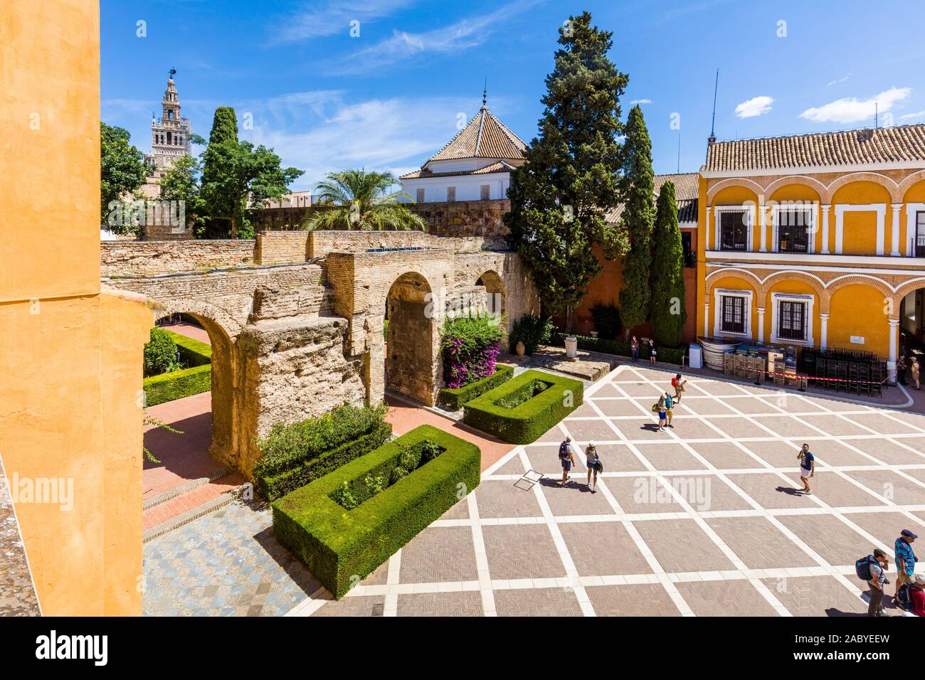 Real Alcazar de Séville, l'Alcazar Royal de Séville est un palais royal à Séville Andalousie Espagne Banque D'Images