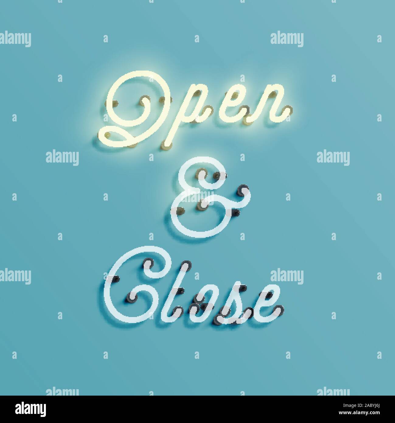 L'enseigne au néon d'un vecteur de caractères, Illustration de Vecteur