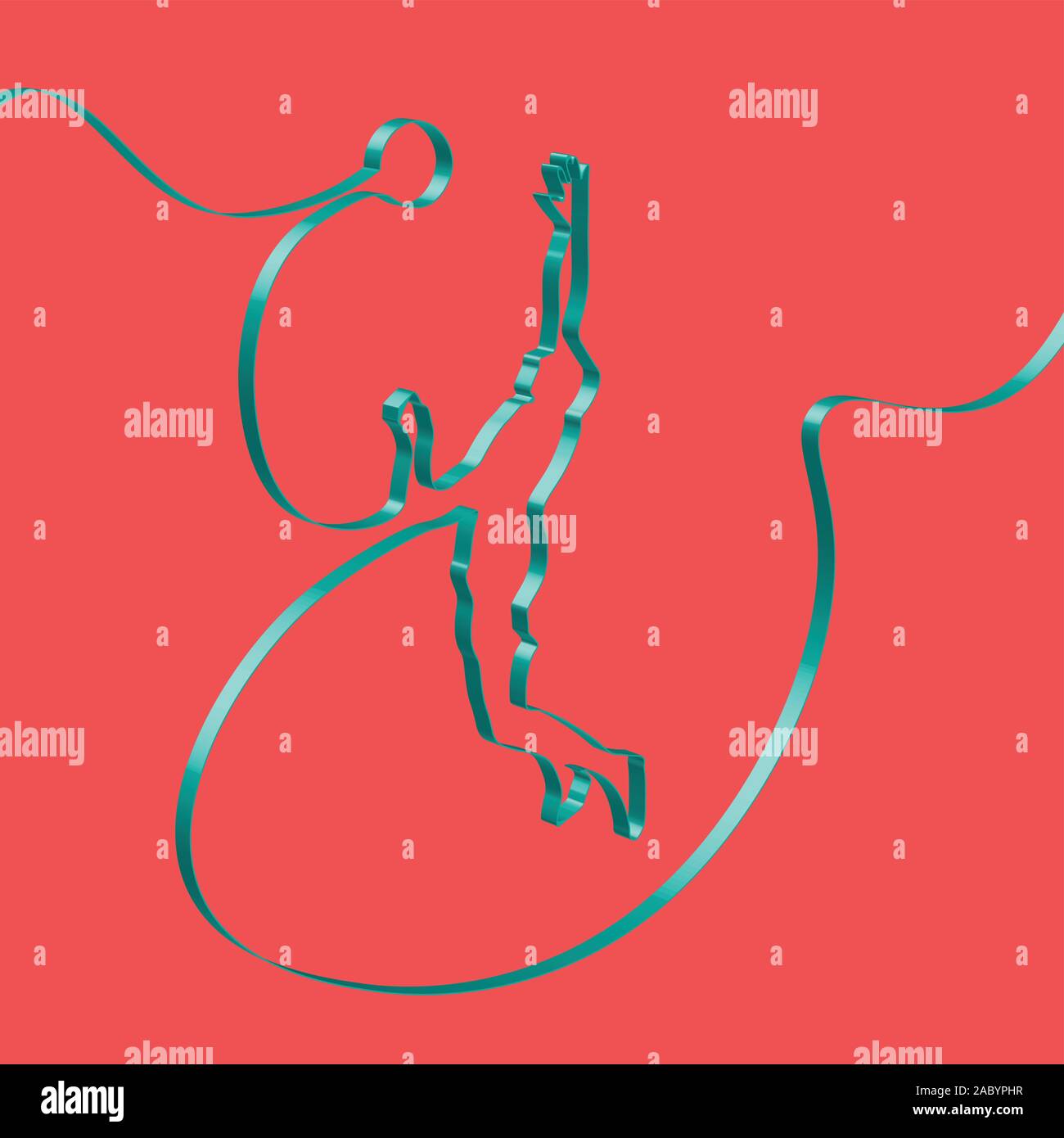 Ruban coloré forme un vecteur, joueur de volley-ball Illustration de Vecteur