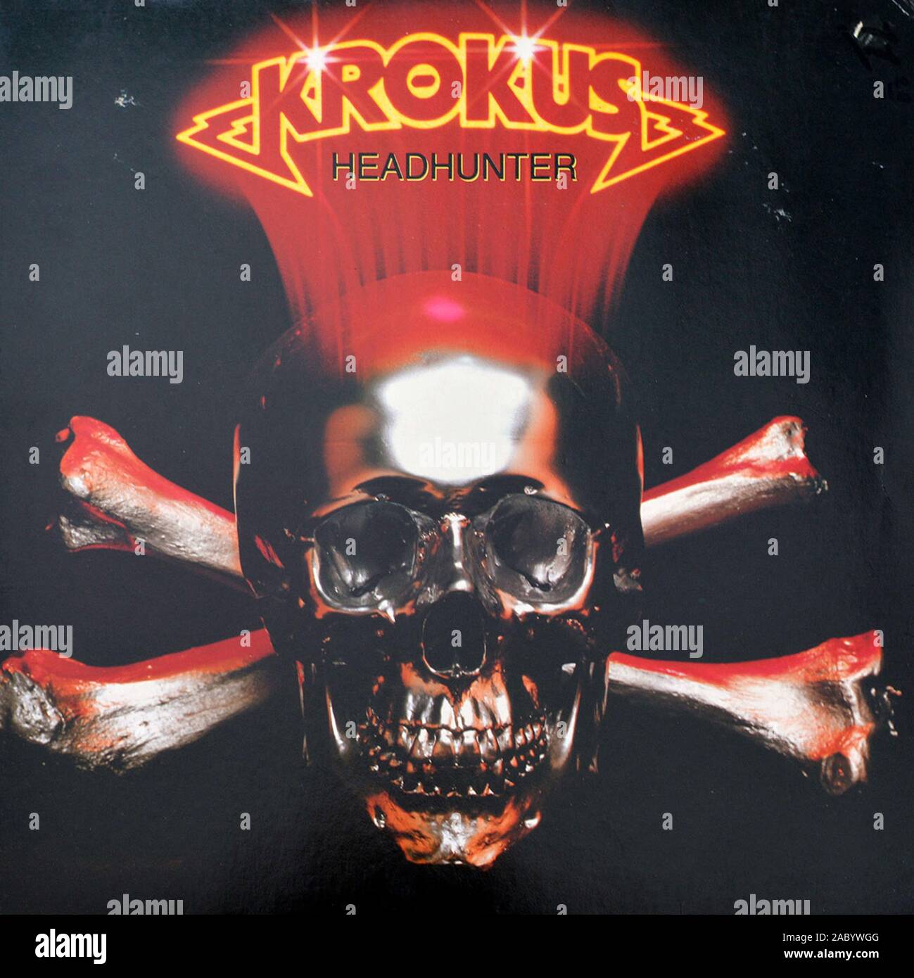 KROKUS HeadHunter - couverture de l'album vinyle vintage Banque D'Images
