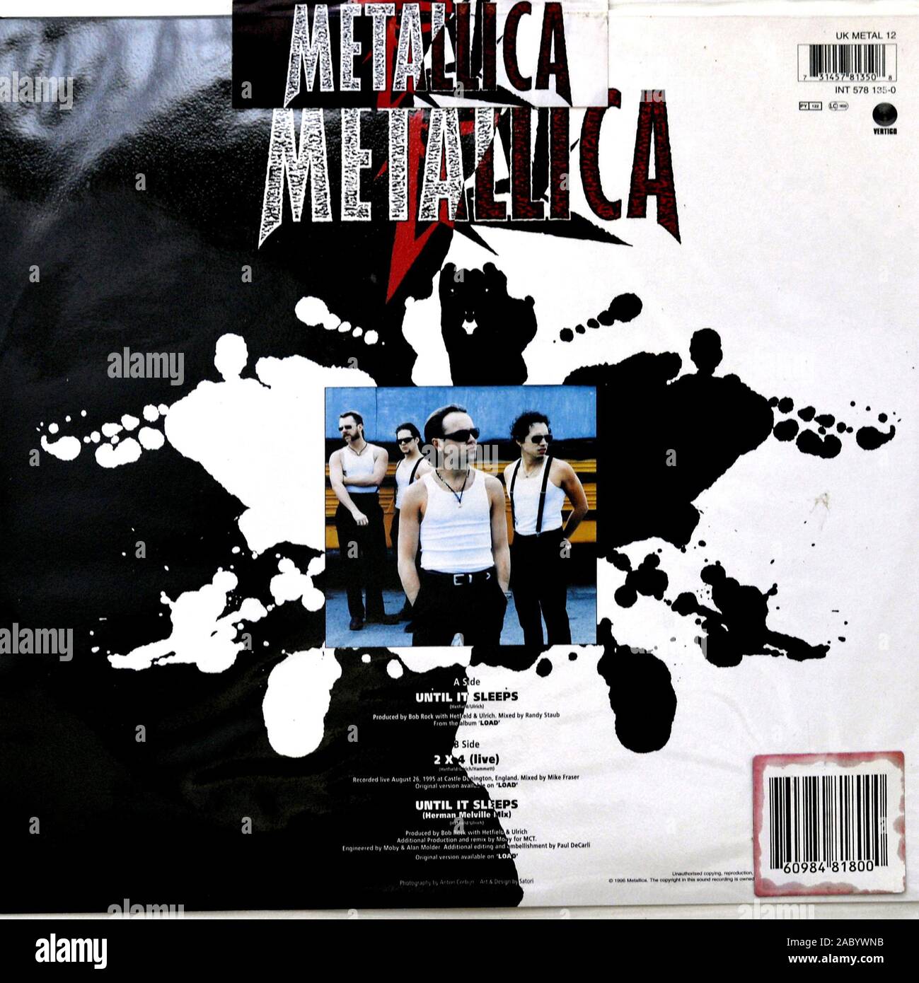 Il peut accueillir jusqu'à Metallica - couverture de l'album vinyle vintage Banque D'Images