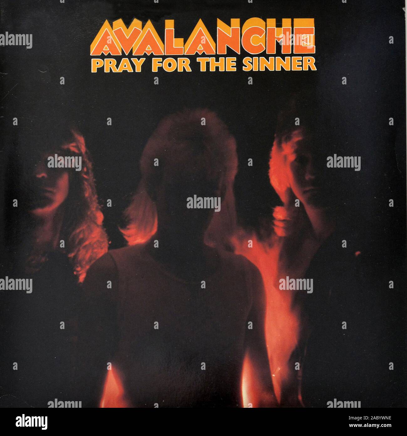 Priez pour les avalanches pécheur - couverture de l'album vinyle vintage Banque D'Images